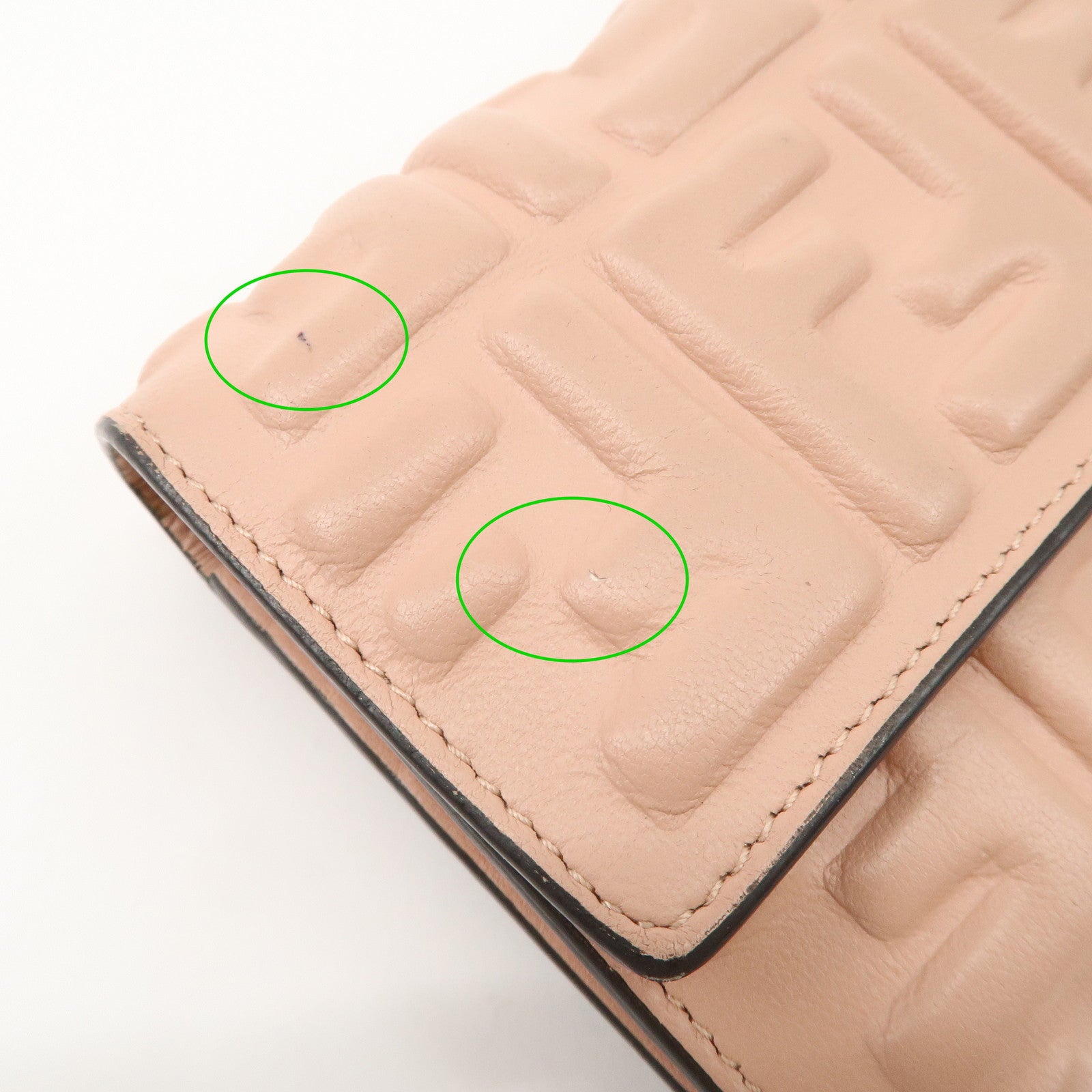 FENDI Zucca Baguette Continental Long Wallet Pink 8M0251 Used