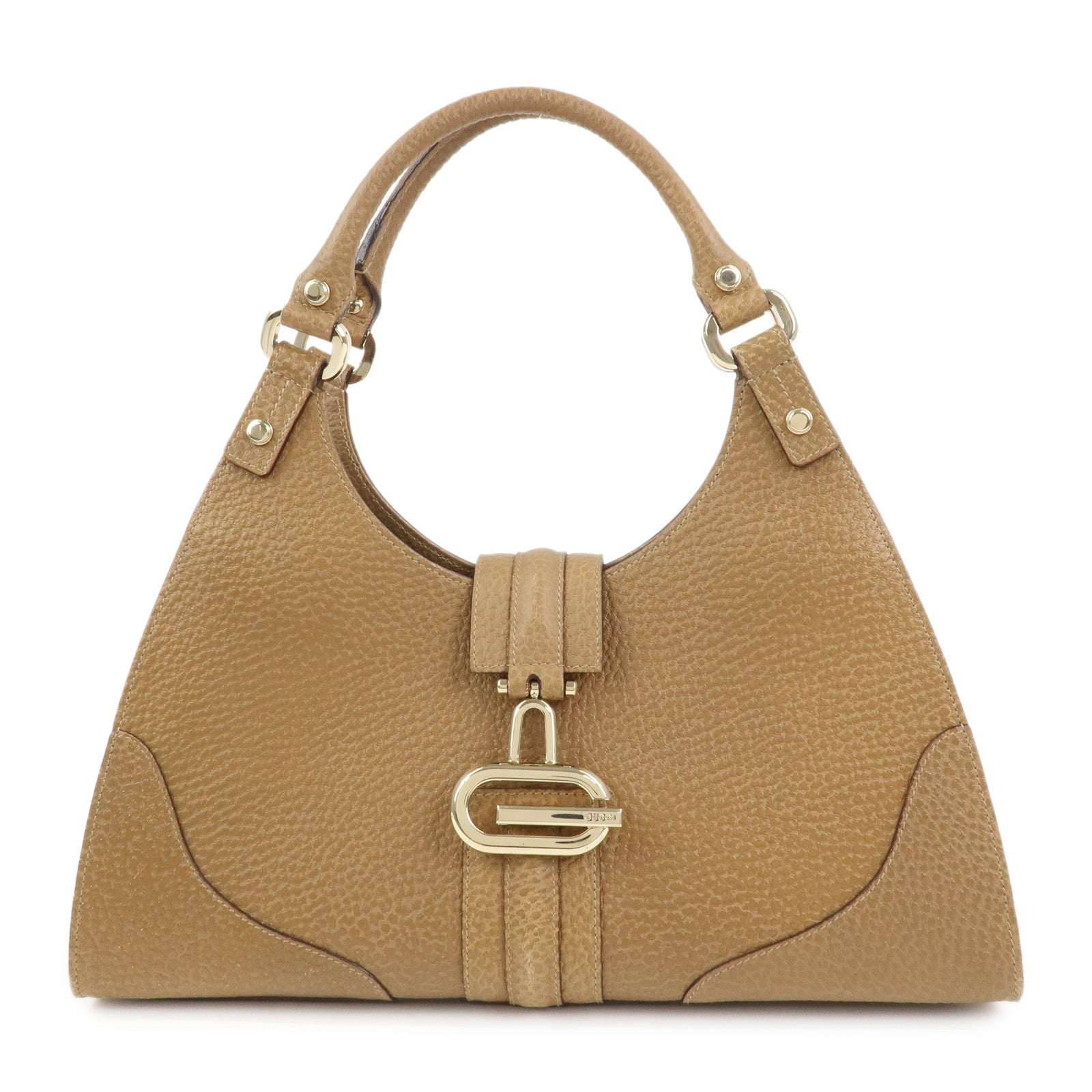 GUCCI Leather Shoulder Bag Hand Bag Brown 130995