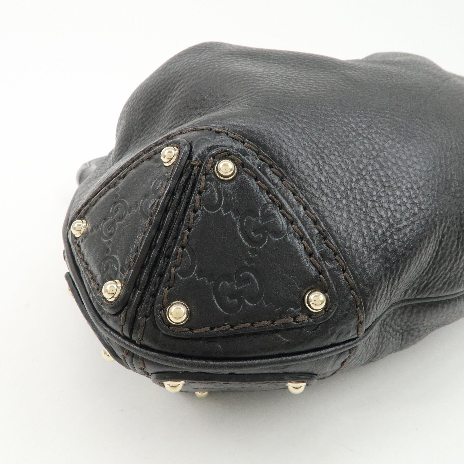 GUCCI Guccissima Leather 2Way Shoulder Bag Black 185566