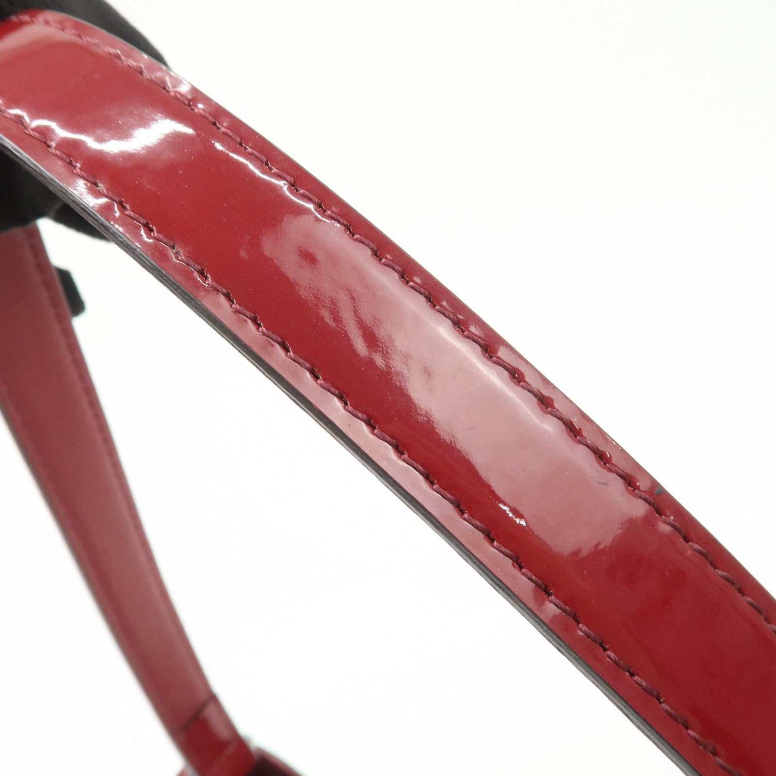 BURBERRY Patent Leather Shoulder Bag Hand Bag Red