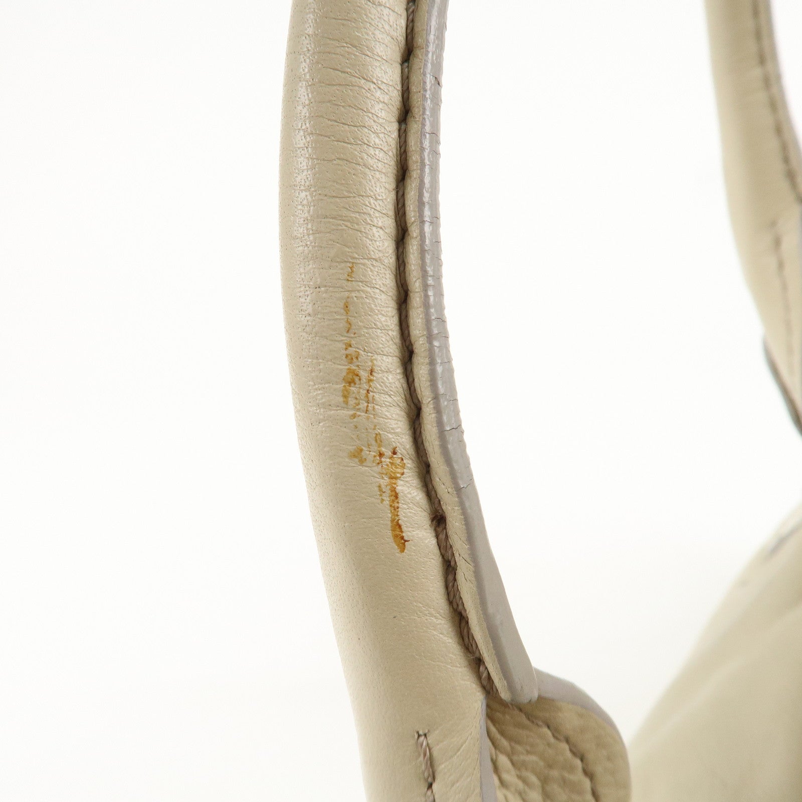 Chloe Paddington Leather Medium Hand Bag Shoulder Bag Beige Used