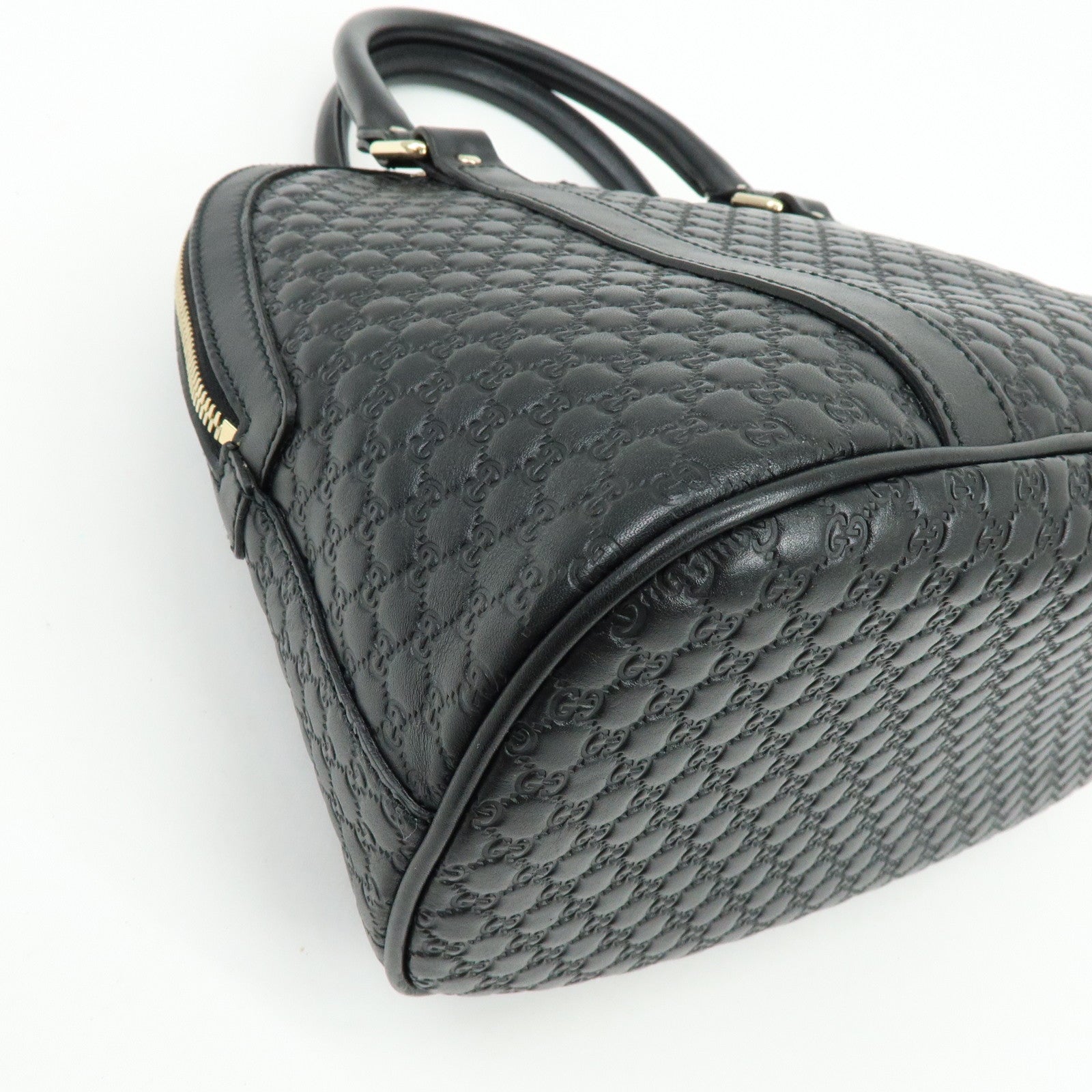 GUCCI Micro Guccissima Leather 2WAY Hand Shoulder Bag Black 449663
