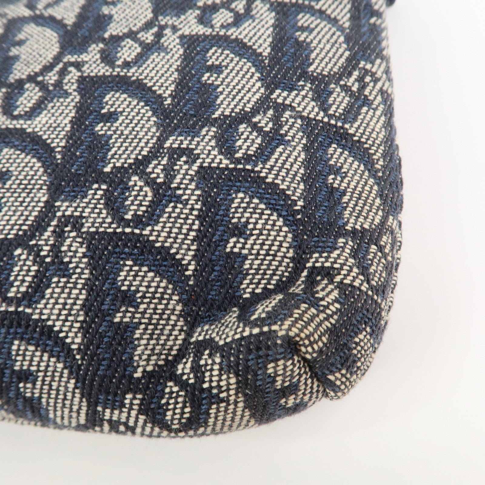 Christian Dior Trotter Canvas Leather Pouch Cosmetic Pouch Navy