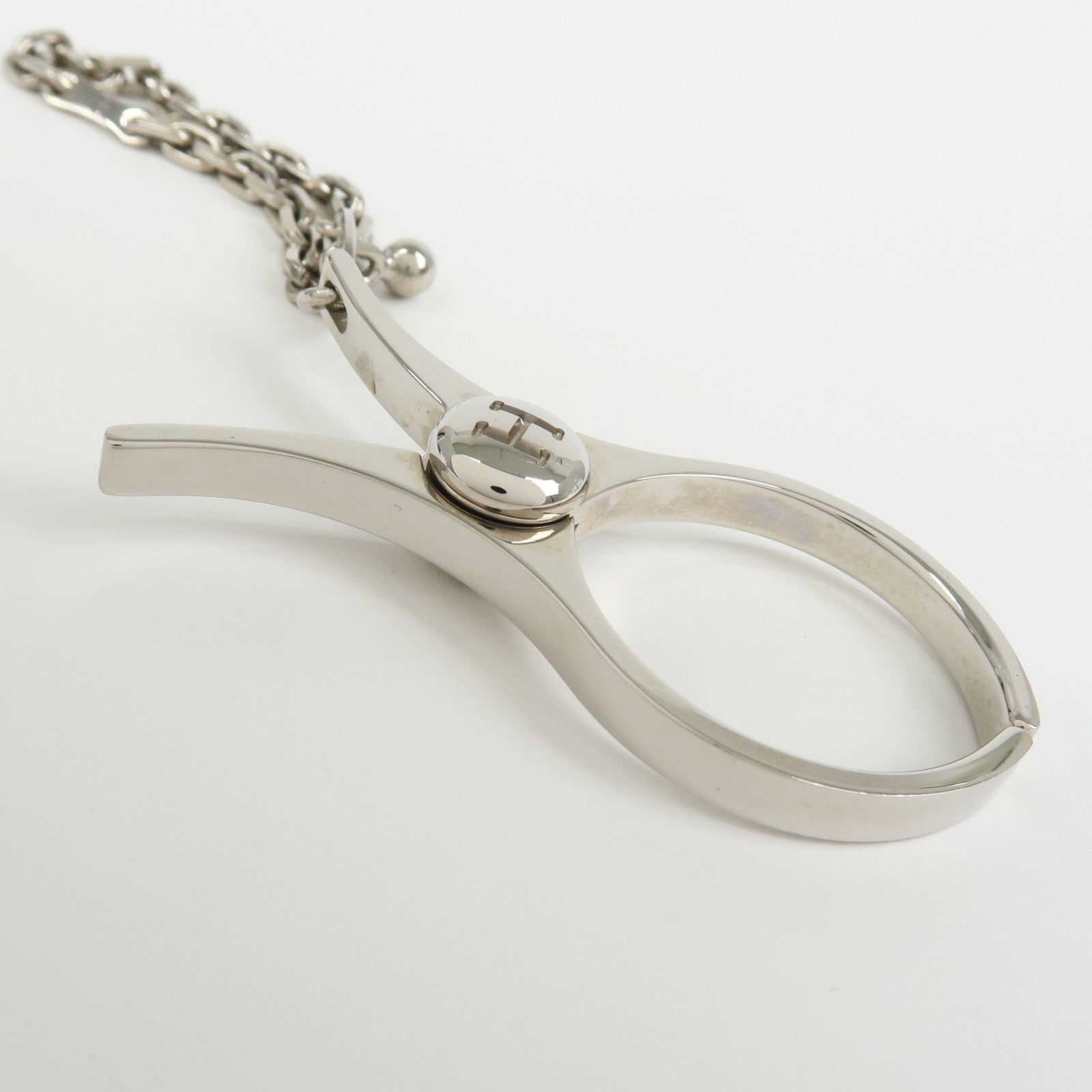 HERMES Filou Metal Glove Clip Glove Holder Silver