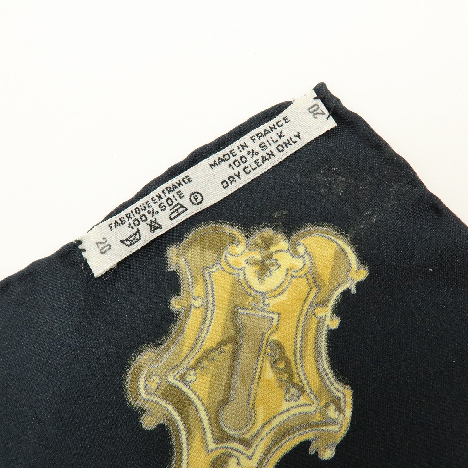 HERMES Carre 90 Silk 100% Scarf LES CLES THE KEYS RARE Black White