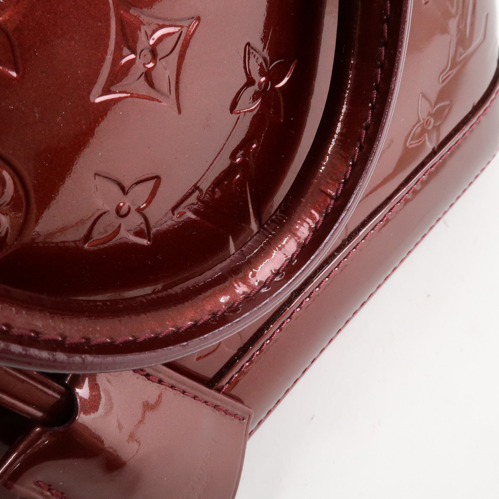 Louis Vuitton Monogram Vernis Alma BB 2Way Hand Bag Rouge M91676 Used