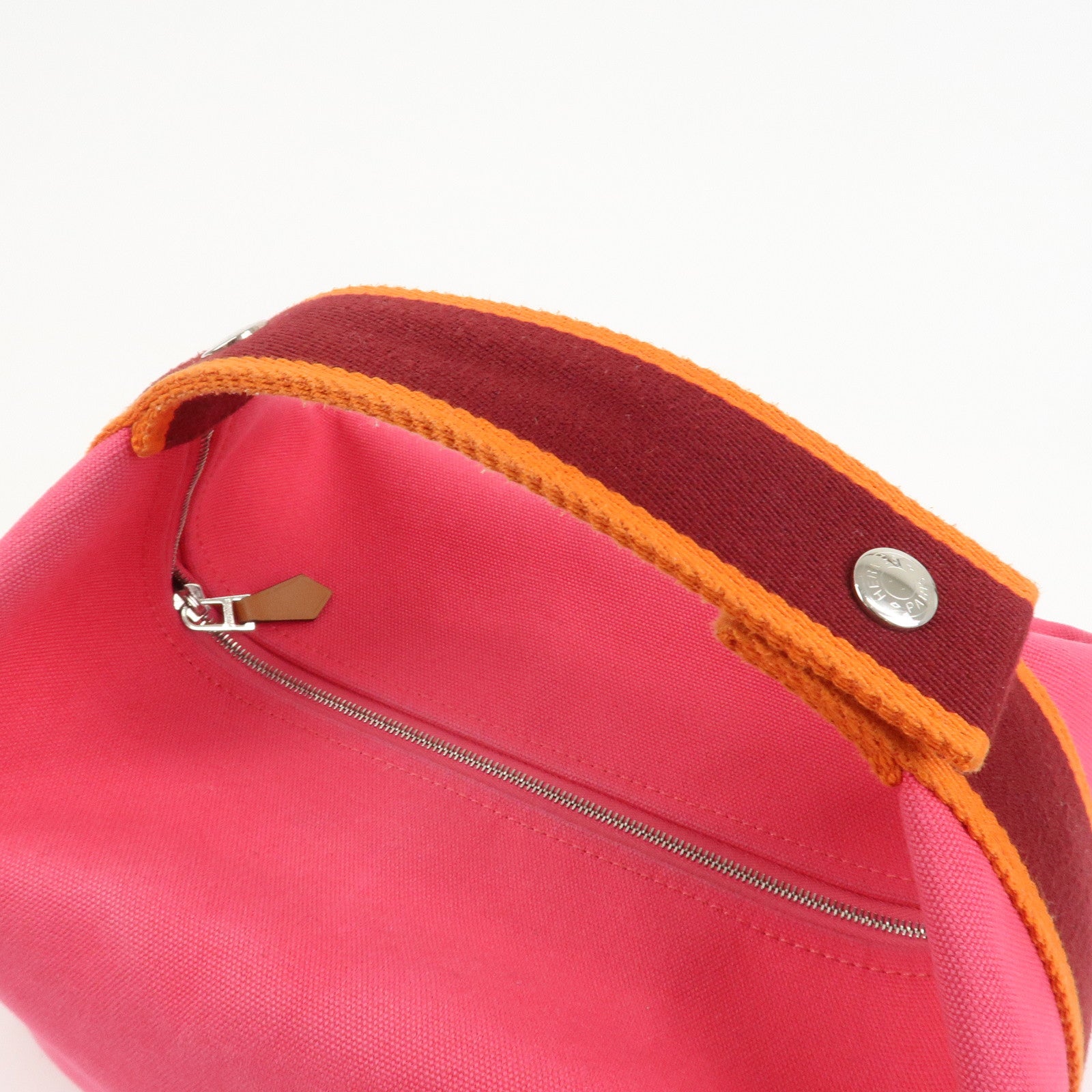 HERMES Brides A Brac GM Pouch Hand Bag Vanity Bag Toile H Pink