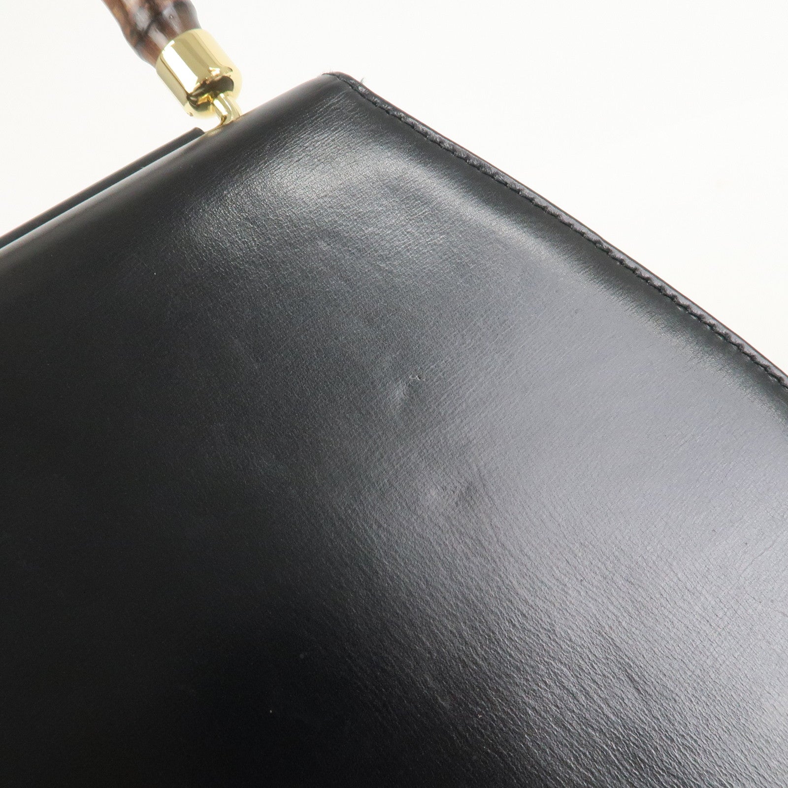 GUCCI Bamboo Leather 2Way Bag Hand Bag Shoulder Bag 000・46・0266