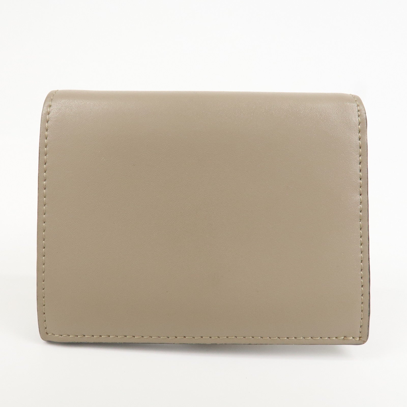 FENDI Leather Bi-fold Compact Wallet Brown 8M0387