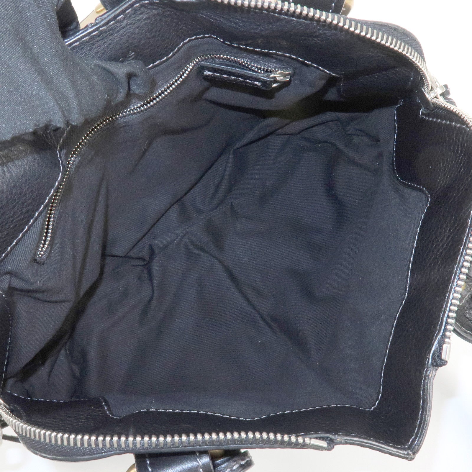 Chloe Paddington Leather Hand Bag Shoulder Bag Black Gold Hardware