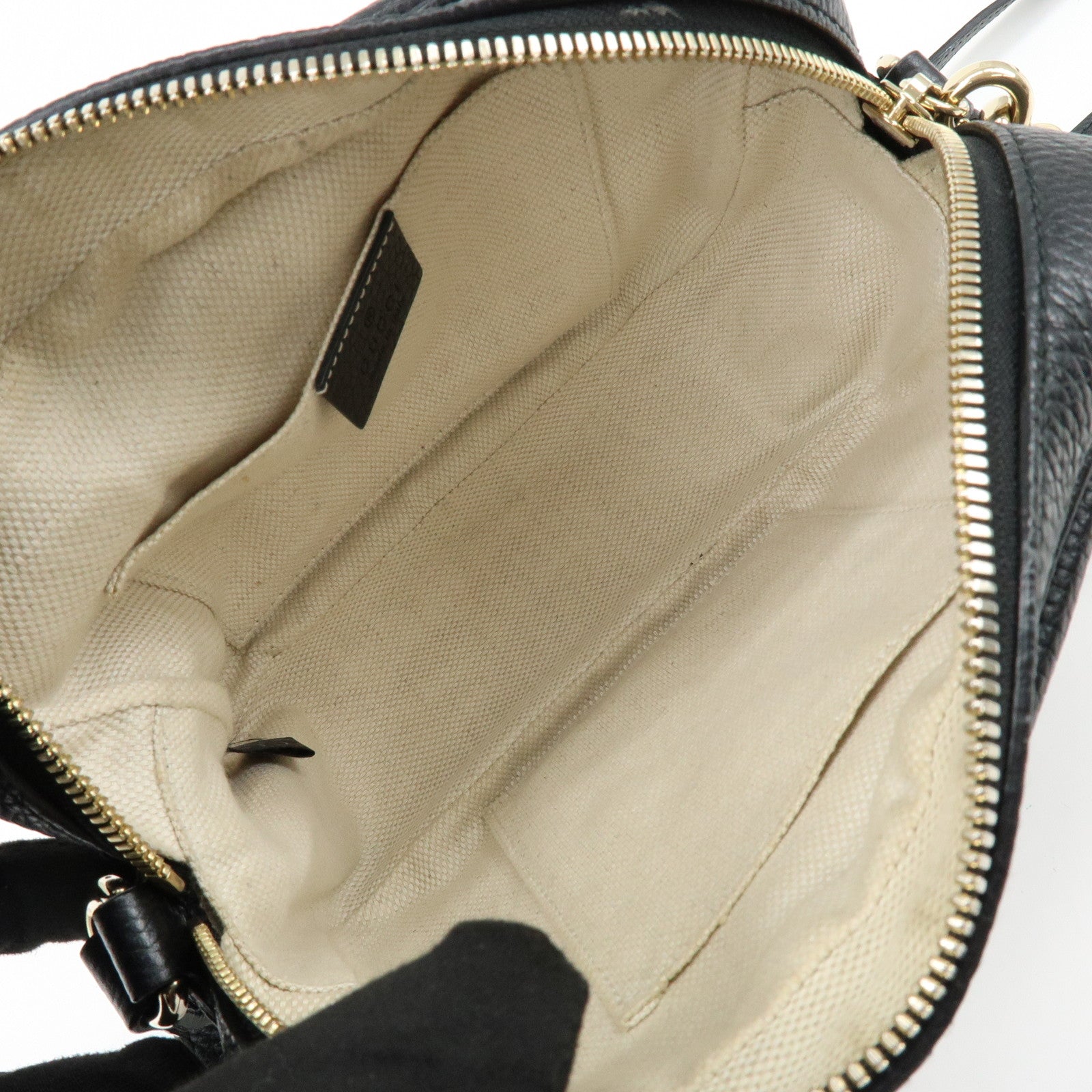 GUCCI SOHO Leather Shoulder Crossbody Bag Black 308364