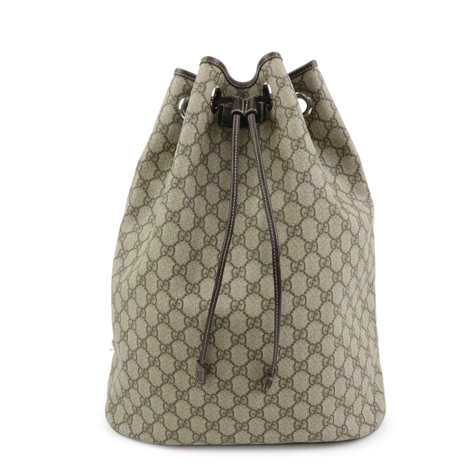 GUCCI GG Supreme Leather Backpack Rucksuck Beige Brown 189745