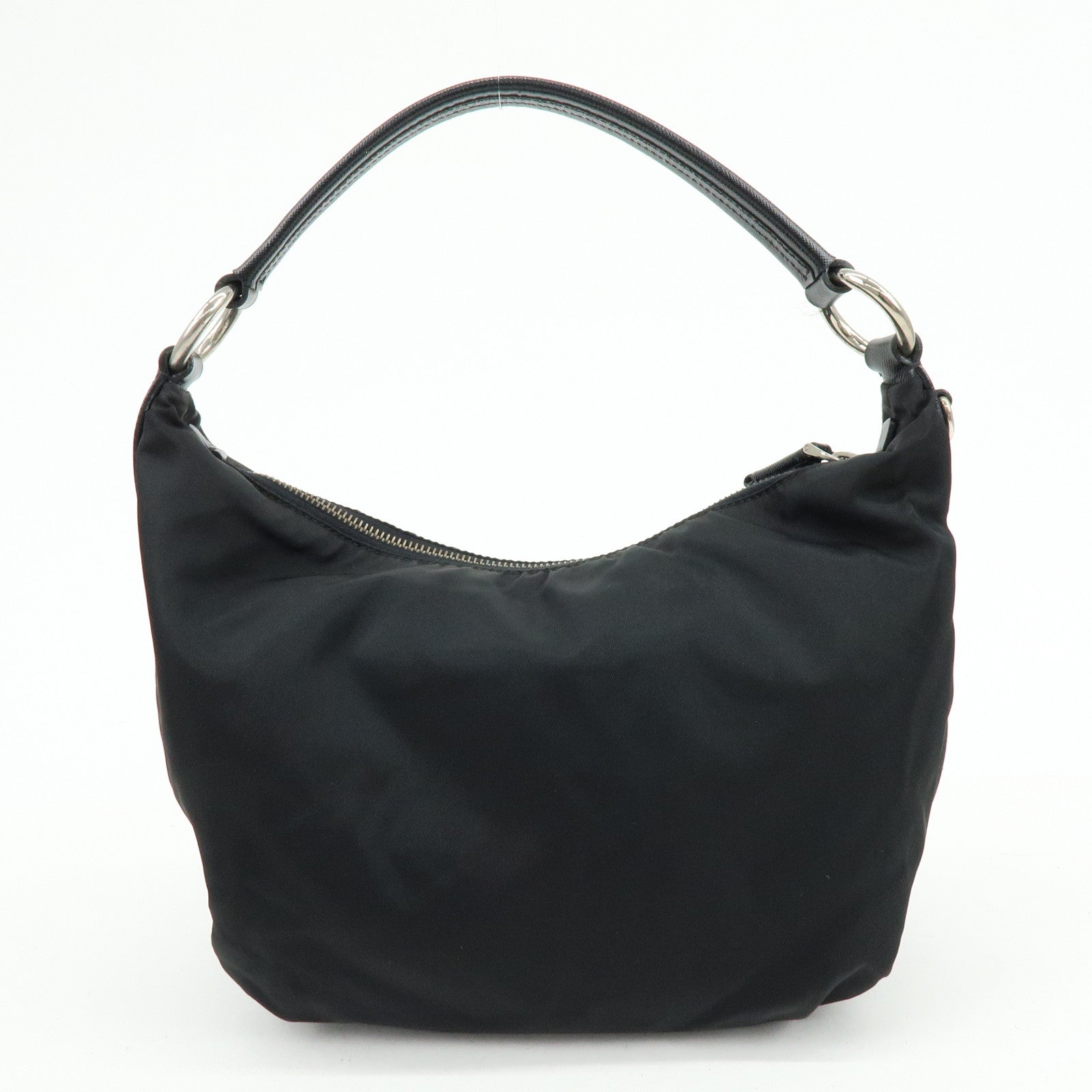 PRADA Triangle Logo Nylon Saffiano Leather Shoulder Bag BR3332