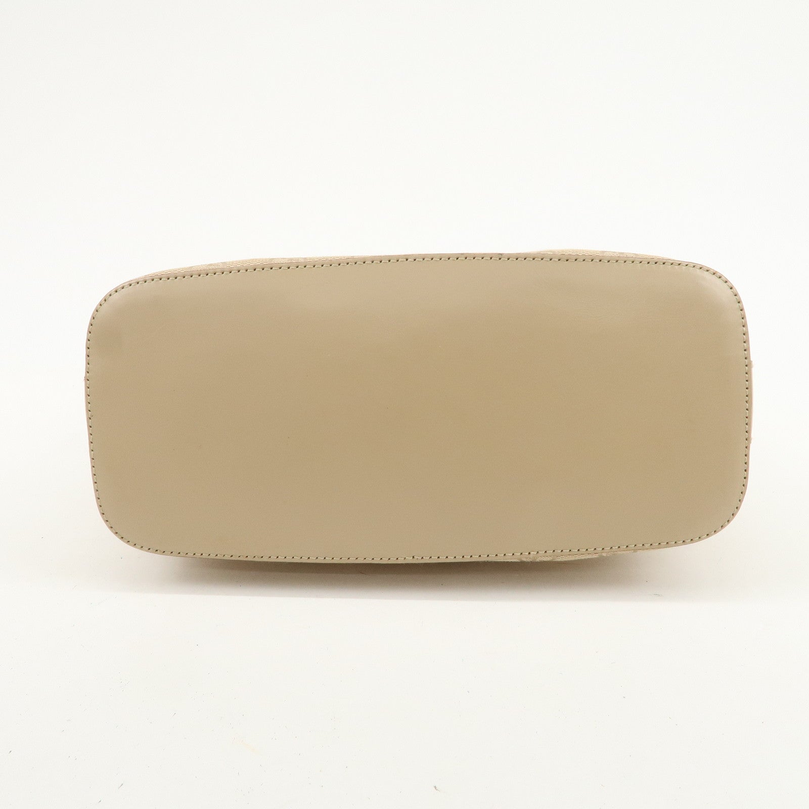 GUCCI GG Canvas Leather Shoulder Bag Hand Bag Beige Silver