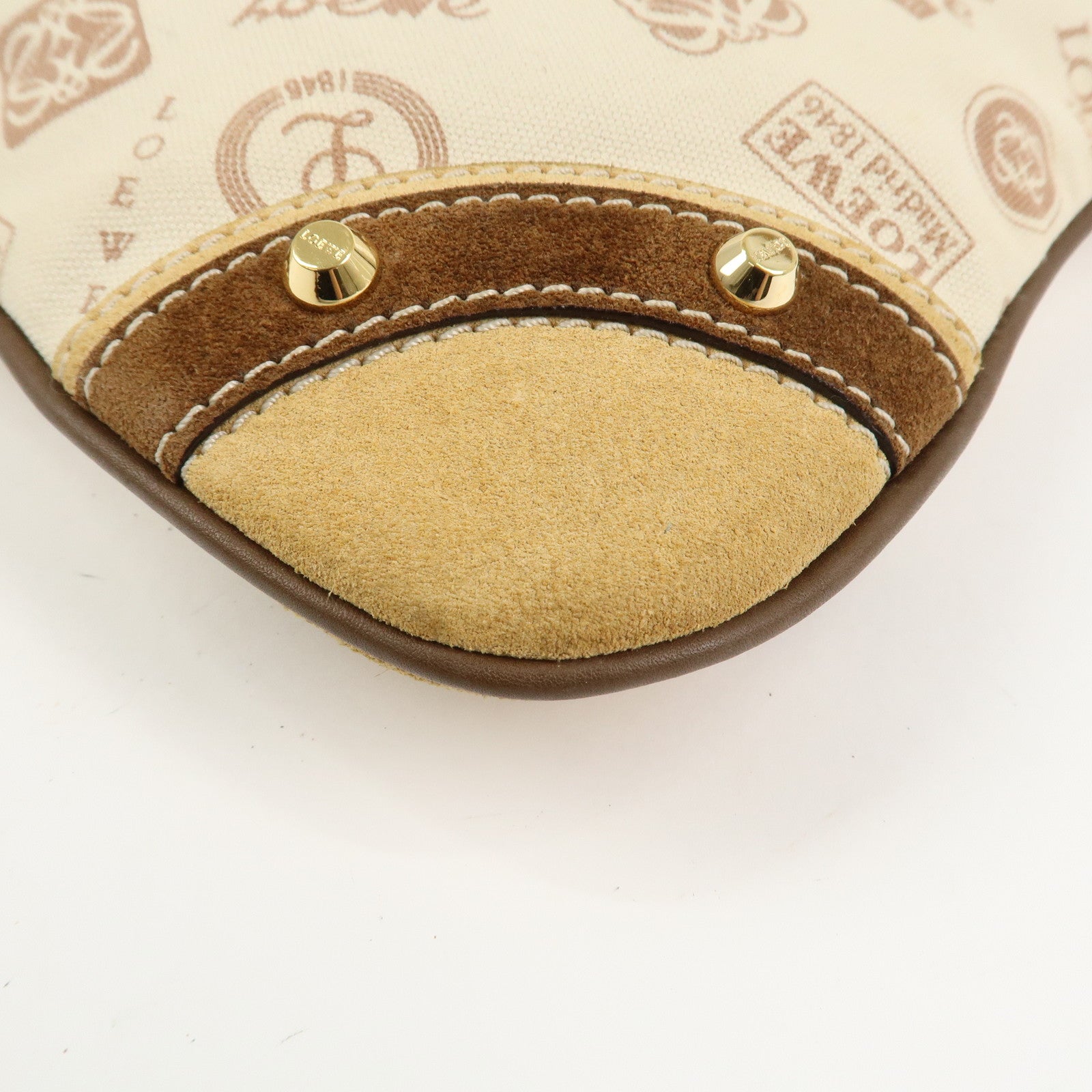 LOEWE Anagram Canvas Suede Leather Shoulder Bag 160th Anniversary