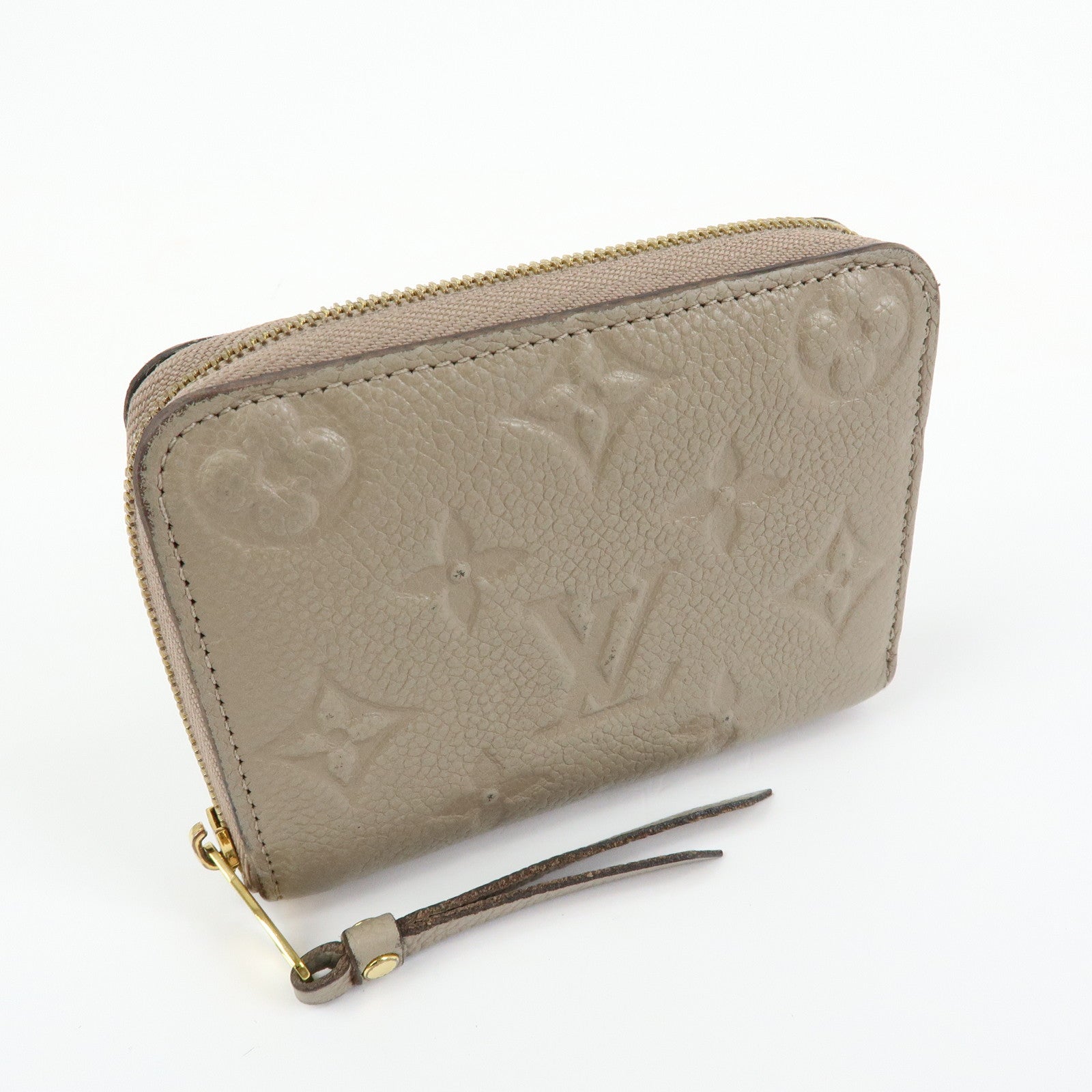 Louis Vuitton Monogram Empreinte Round Zippy Coin Case Beige M68696