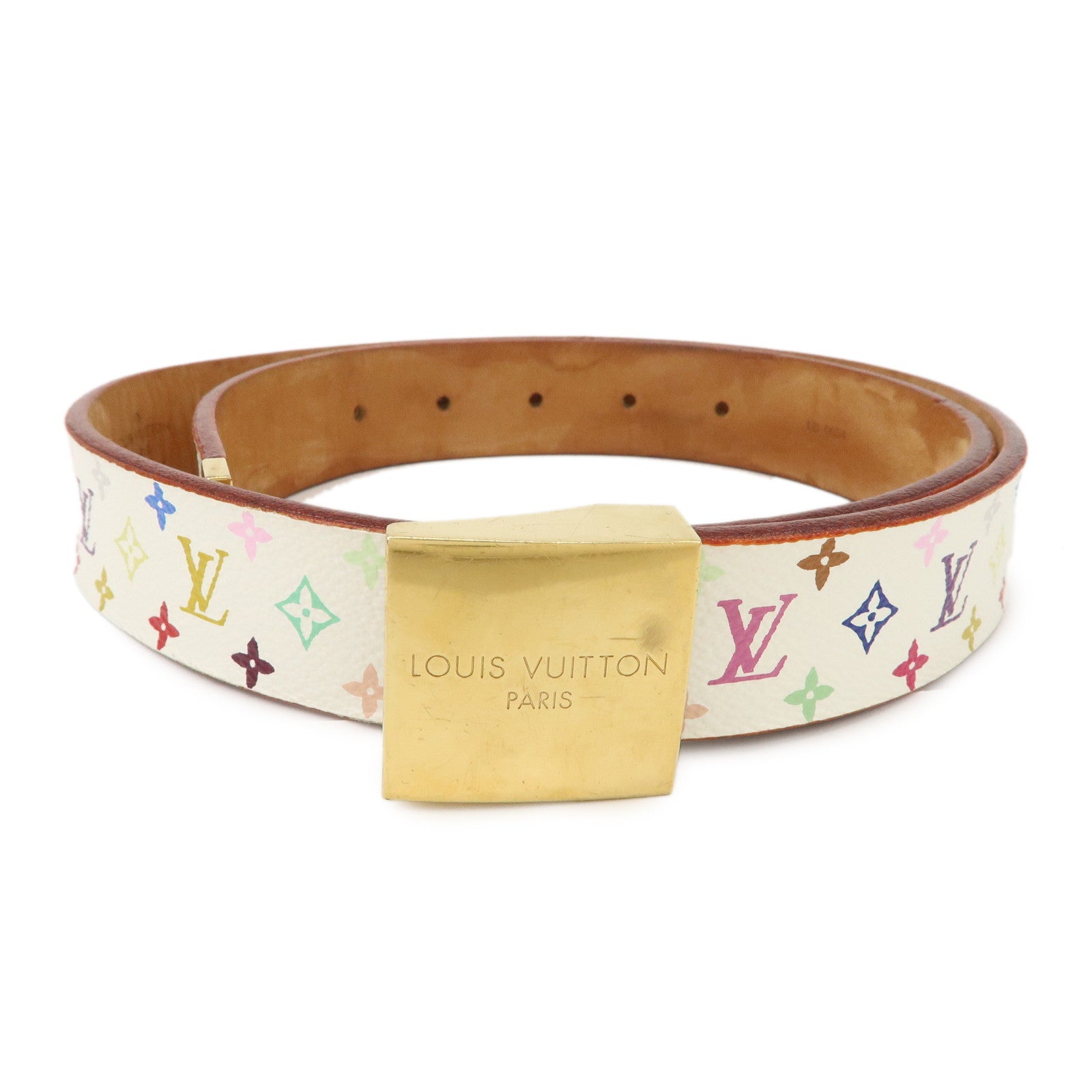 Louis Vuitton Monogram Multicolor Saint Tulle Carre Belt Blanc M9270