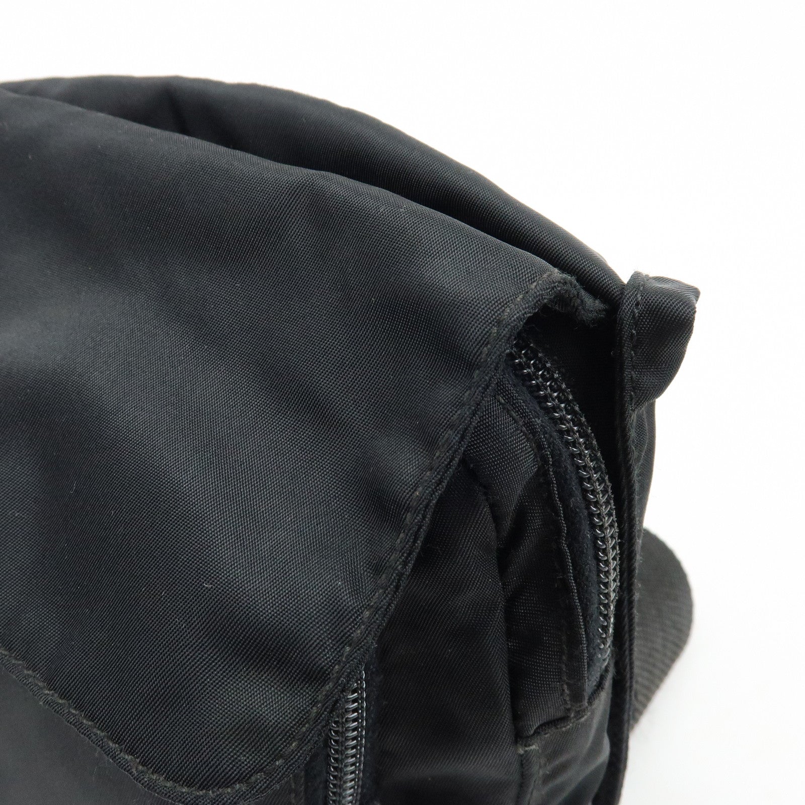 PRADA Triangle Logo Nylon Shoulder Bag Crossbody Bag Black