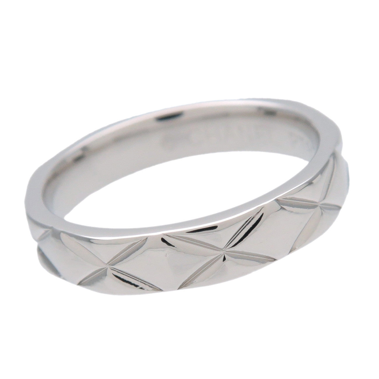 CHANEL Matelasse Ring PT950 Platinum US4 EU47 HK8 J2820