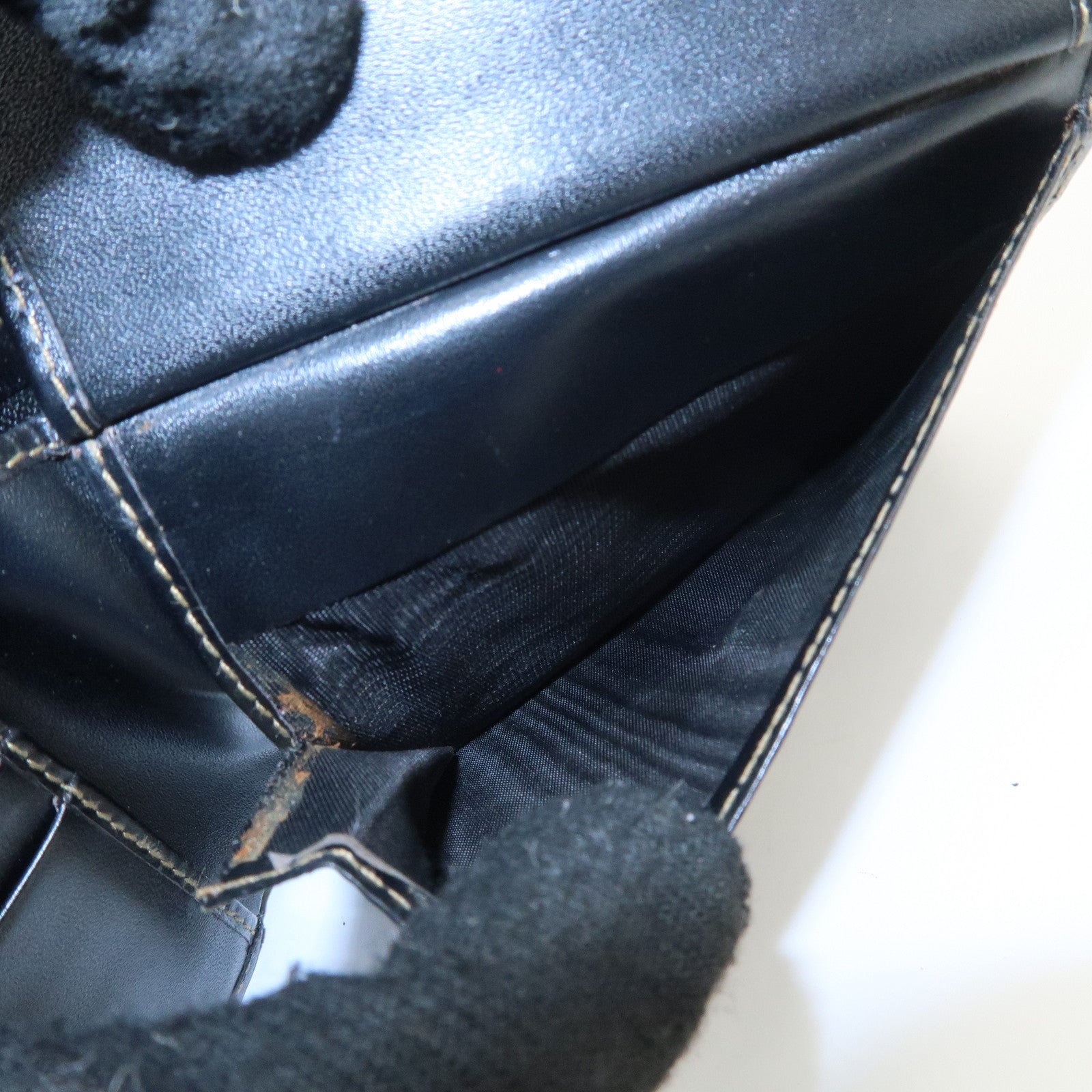 FENDI Set of 2 Pecan Leather PVC Wallet Black Brown 01445-069 30851 Used