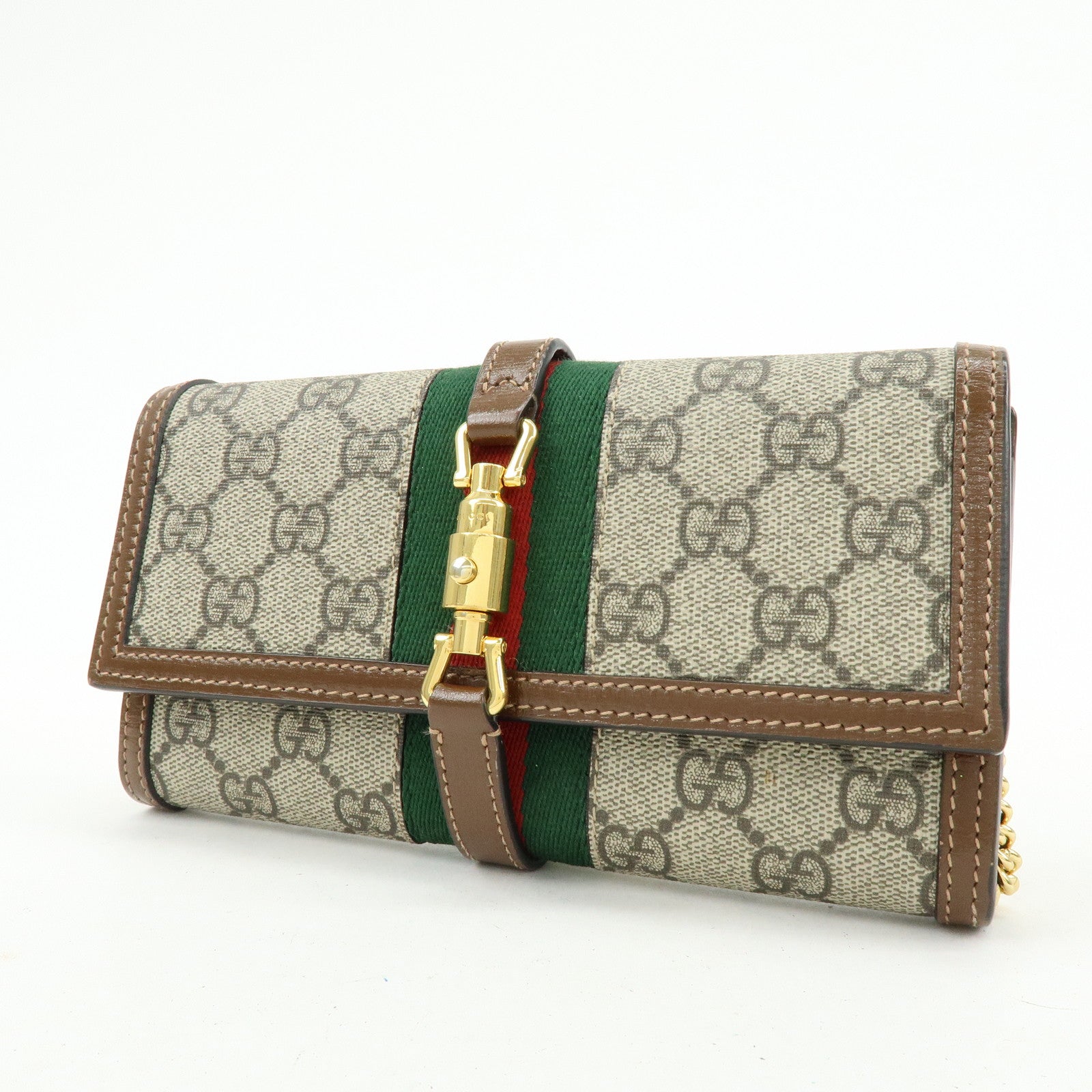 GUCCI Jackie 1961 Sherry Leather Chain Wallet Beige 652681.0416