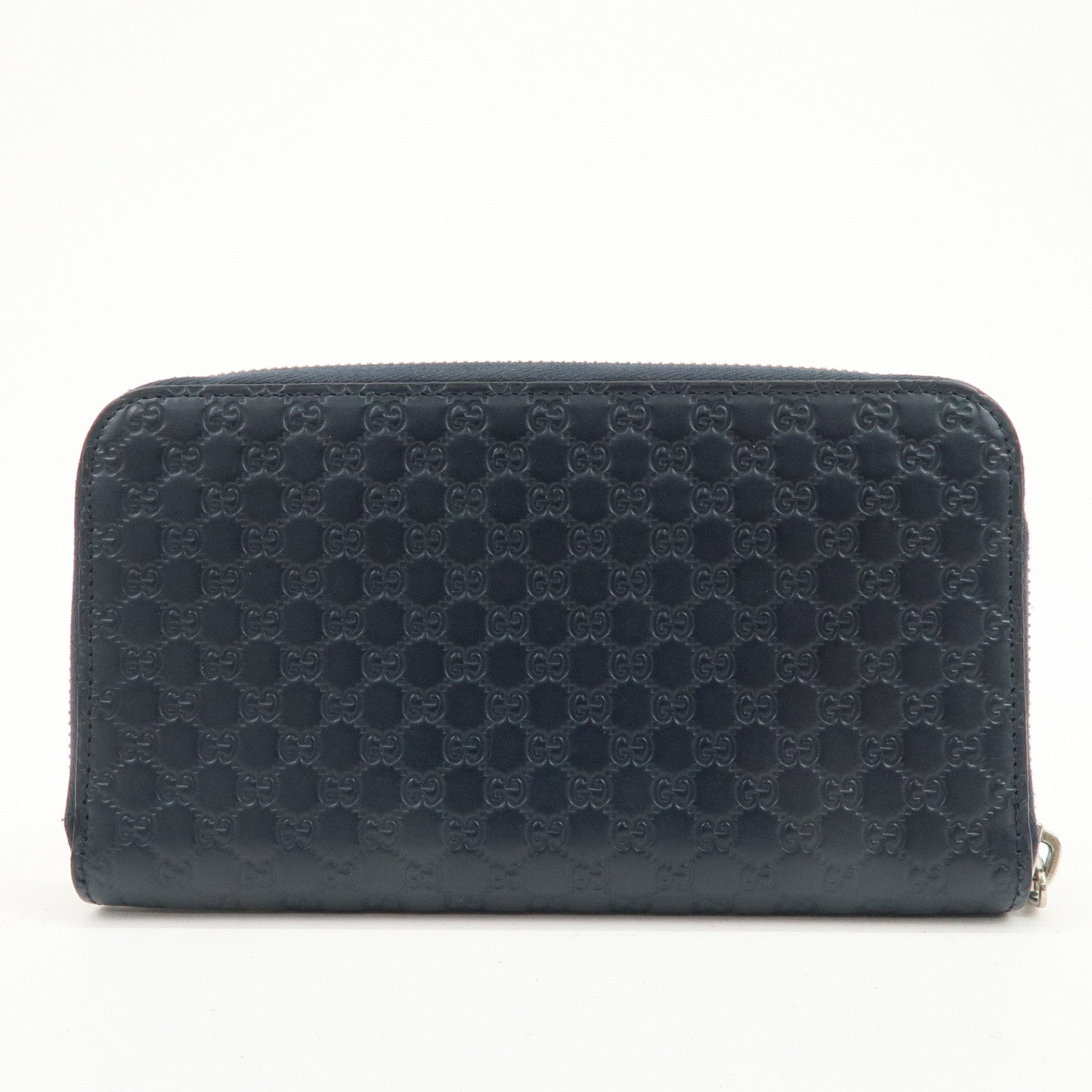 GUCCI Micro Guccissima Leather Zippy Long Wallet Navy 544473