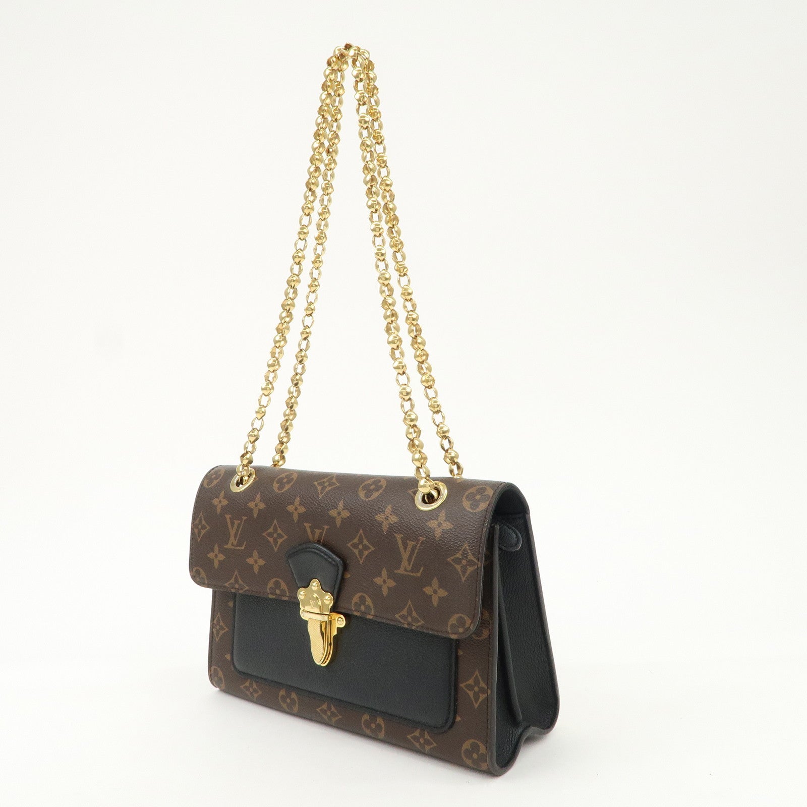 Louis Vuitton Monogram Victoire Chain Shoulder Bag Brown M41730 Used