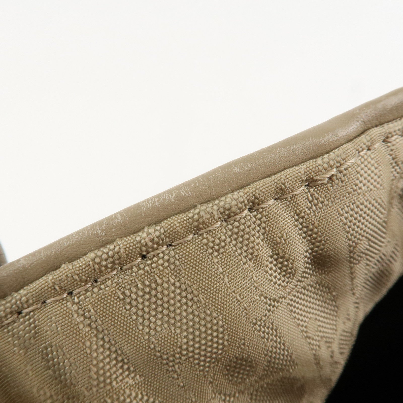 Christian Dior Trotter Canvas Leather Shoulder Bag Heart Charm Beige Used