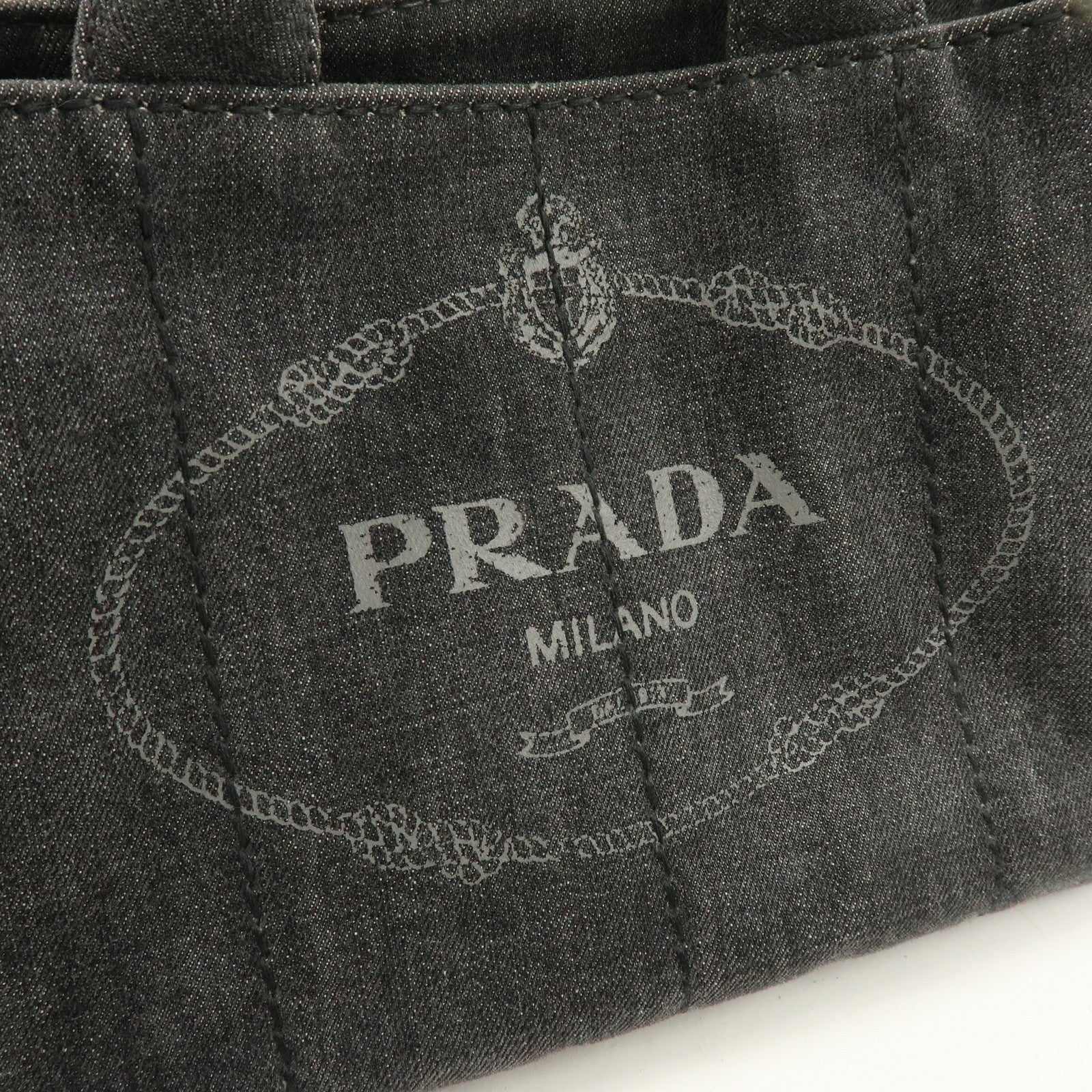 PRADA Canapa Canvas 2Way Bag Hand Bag Shoulder Bag Black