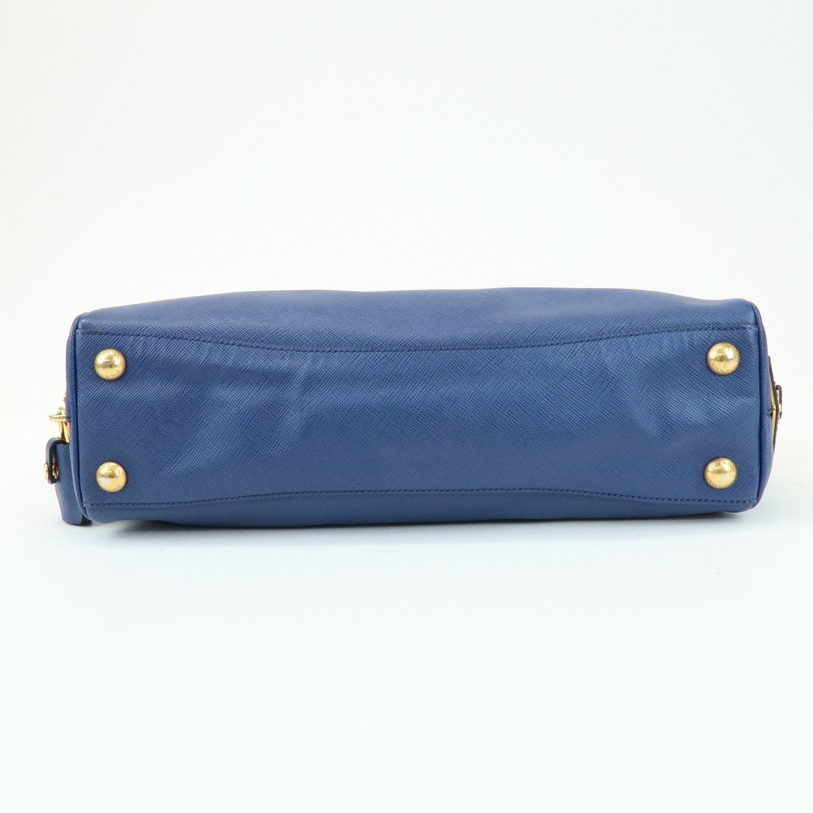 PRADA Triangle Logo 2Way Bag Hand Bag Shoulder Bag Blue Green