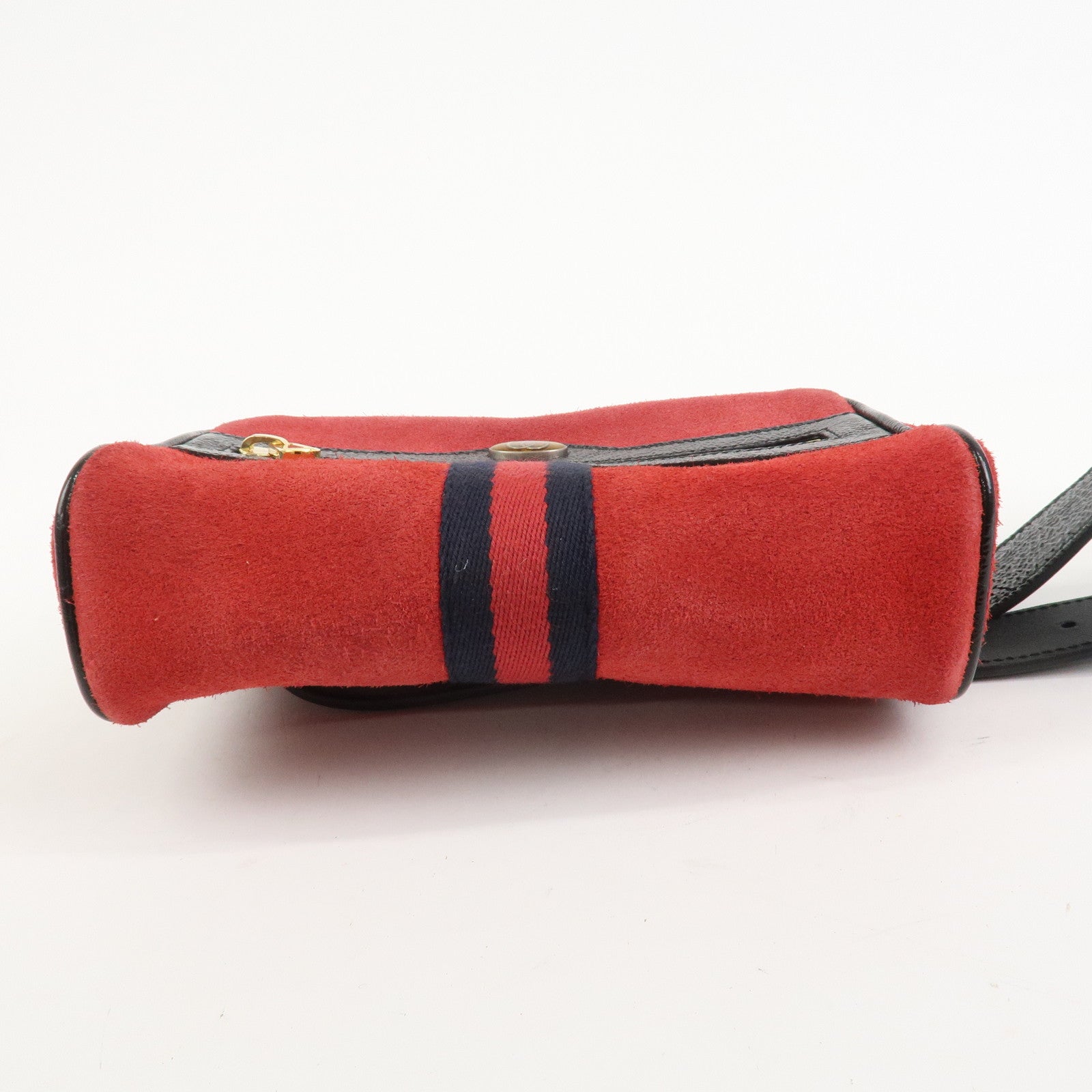 GUCCI Sherry GG Marmont Suede Waist Pouch Body Bag Red Black 517076