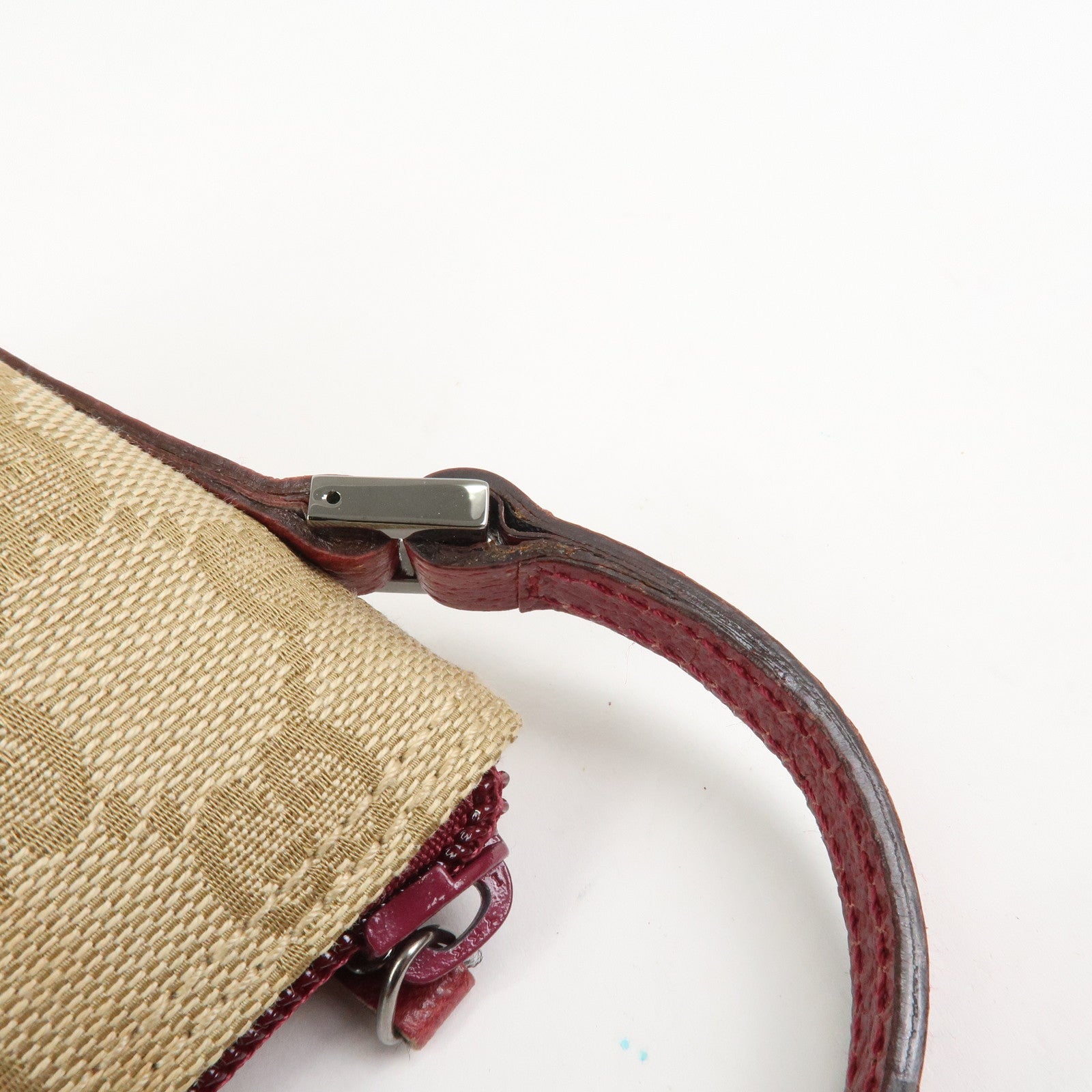 GUCCI Boat Bag GG Canvas Leather Hand Bag Light Brown 07198