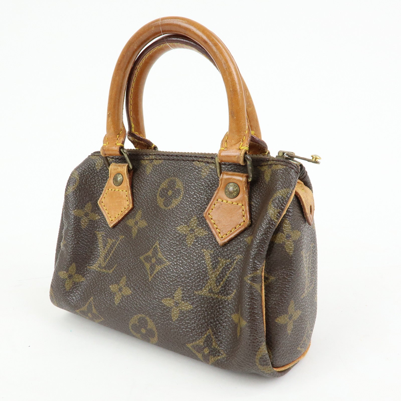 Louis Vuitton Monogram Mini Speedy Hand Bag Brown M41534