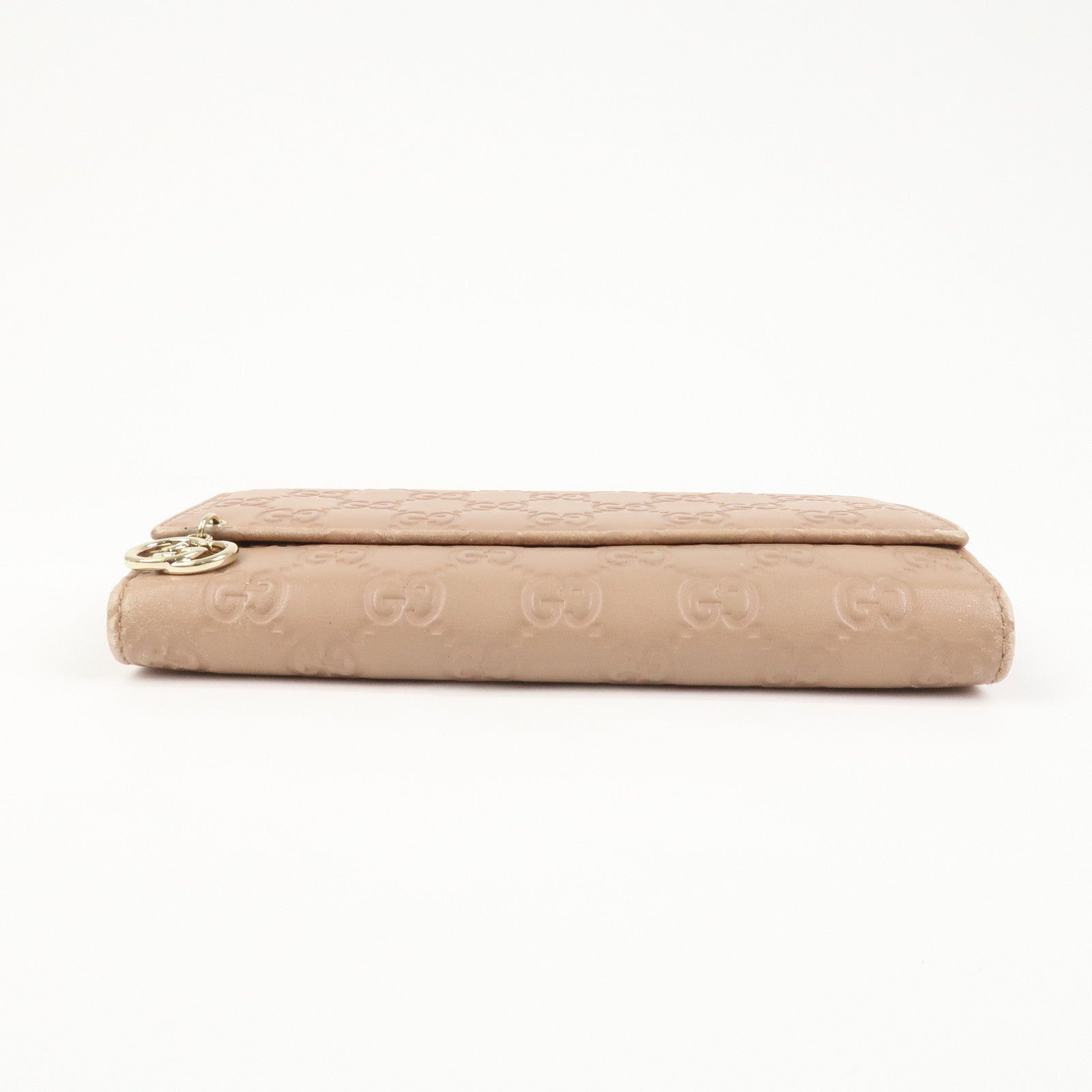 GUCCI Interlocking G Guccissima Leather Long Wallet Pink 212104
