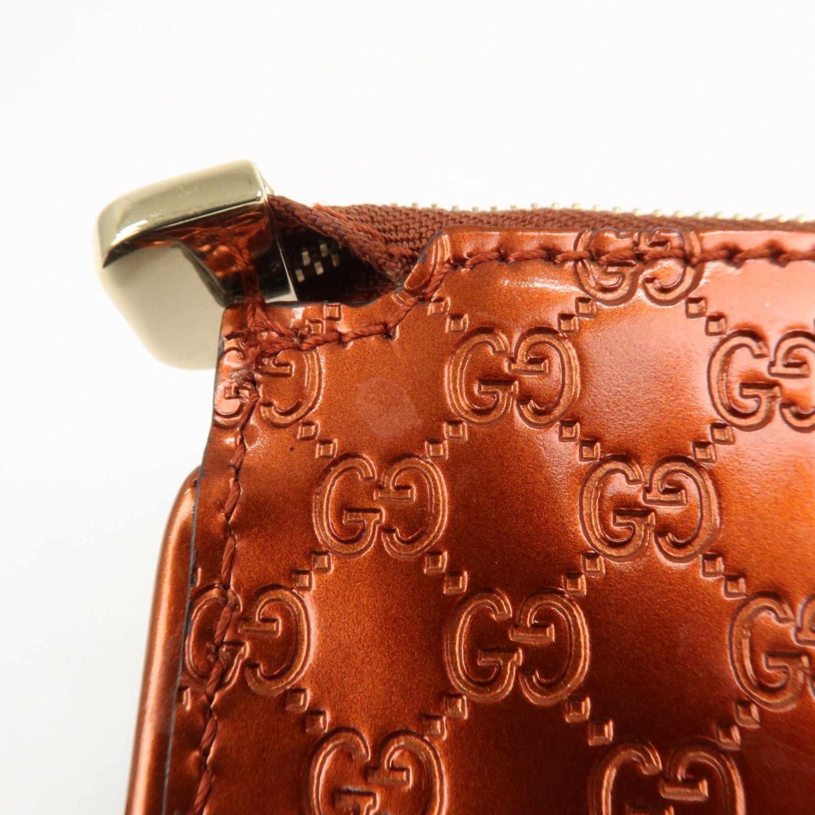 GUCCI Guccissima Leather Coin Case Key Hook Brown 233183