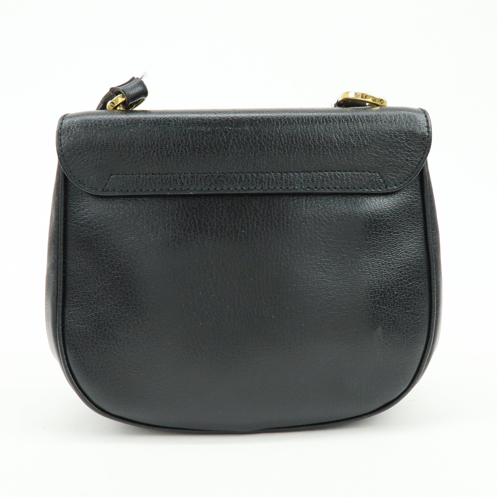 Ferragamo Gancini Leather Shoulder Bag Crossbody Bag Black