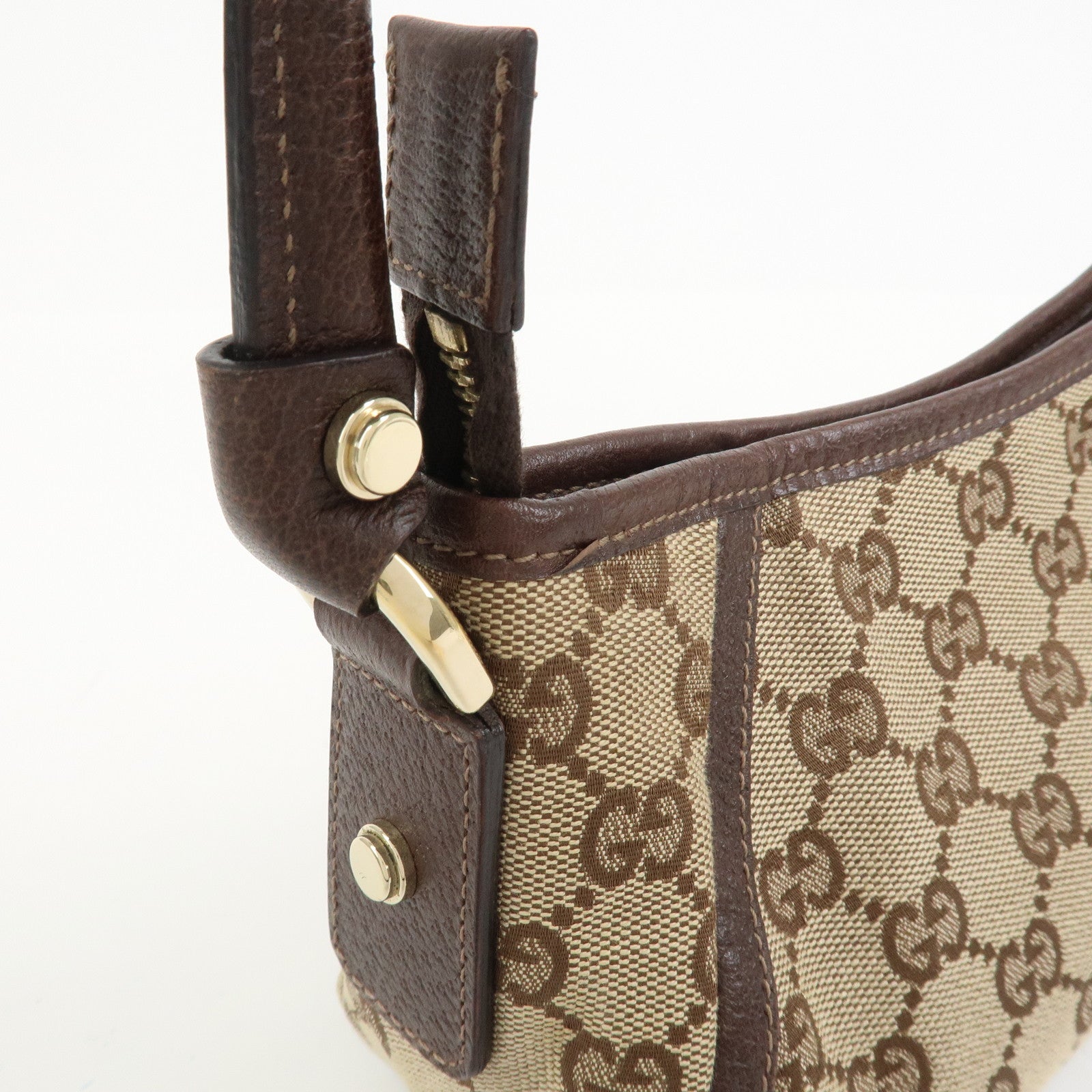 GUCCI Abbey GG Canvas Leather Shoulder Bag Hand Bag Beige 130939