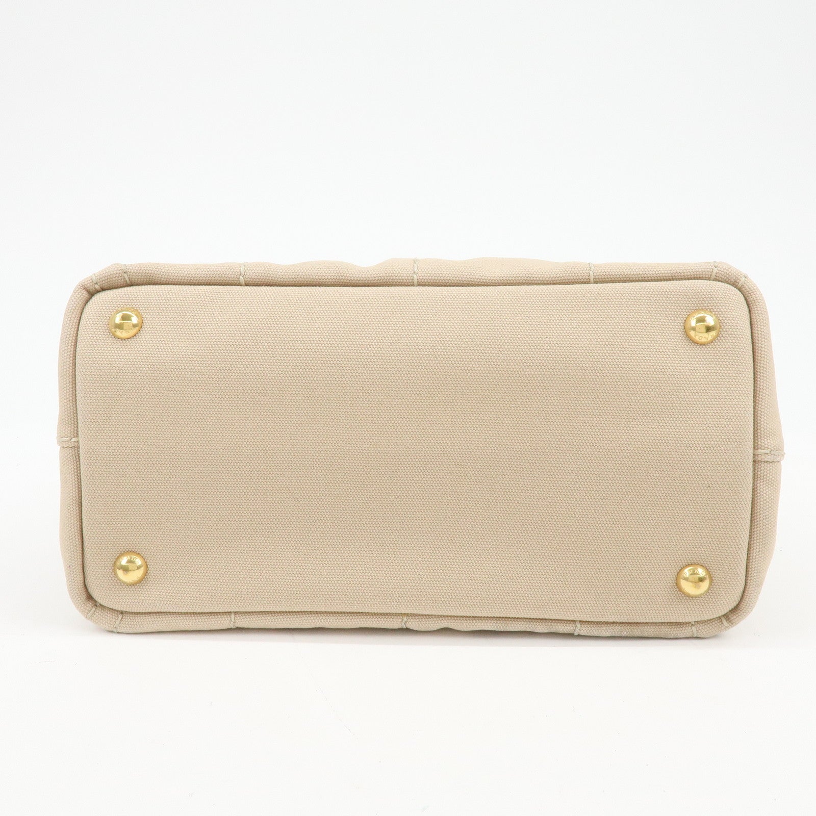 PRADA Logo Canapa Mini Canvas 2Way Bag Hand Bag Beige 1BG439