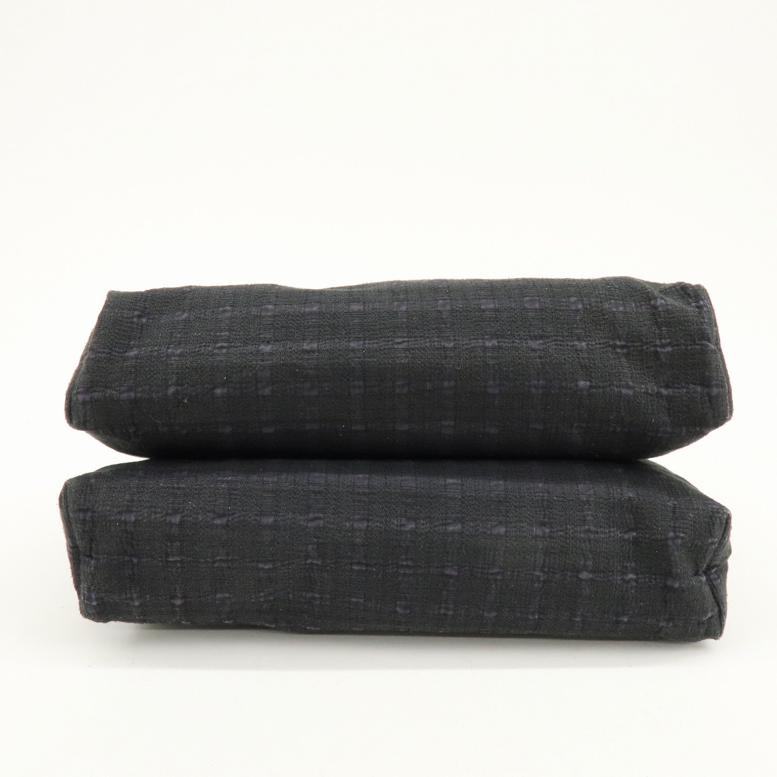 HERMES Amedaba Cabas de Poche Cotton Canvas Leather Tote Bag Navy