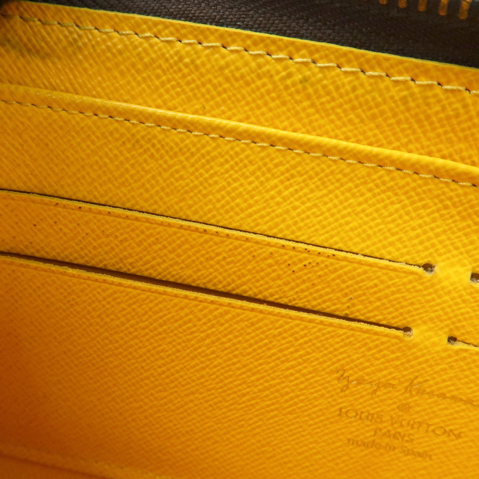 Louis Vuitton Monogram Zippy Wallet Pumpkin Dots Jaune M60449 Used