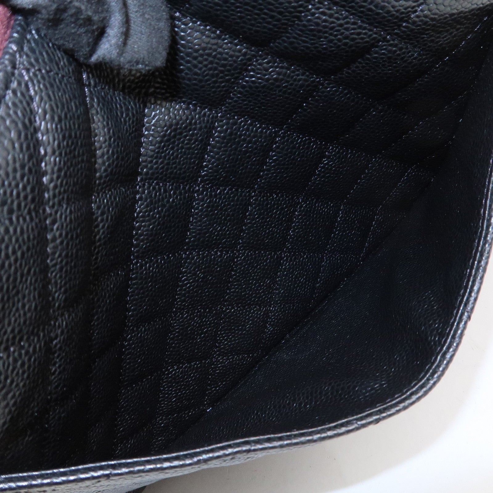 CHANEL COCO Mark Caviarskin Matelasse Clutch Bag Black A82388