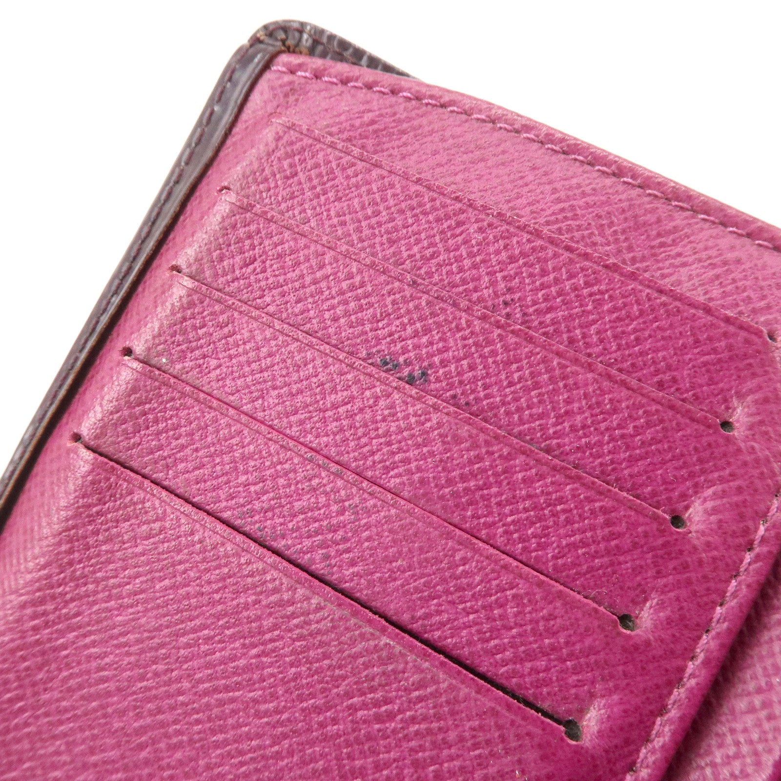 Louis Vuitton Epi Set of 2 Long Wallet Noir Cassis M63242 M6364K Used