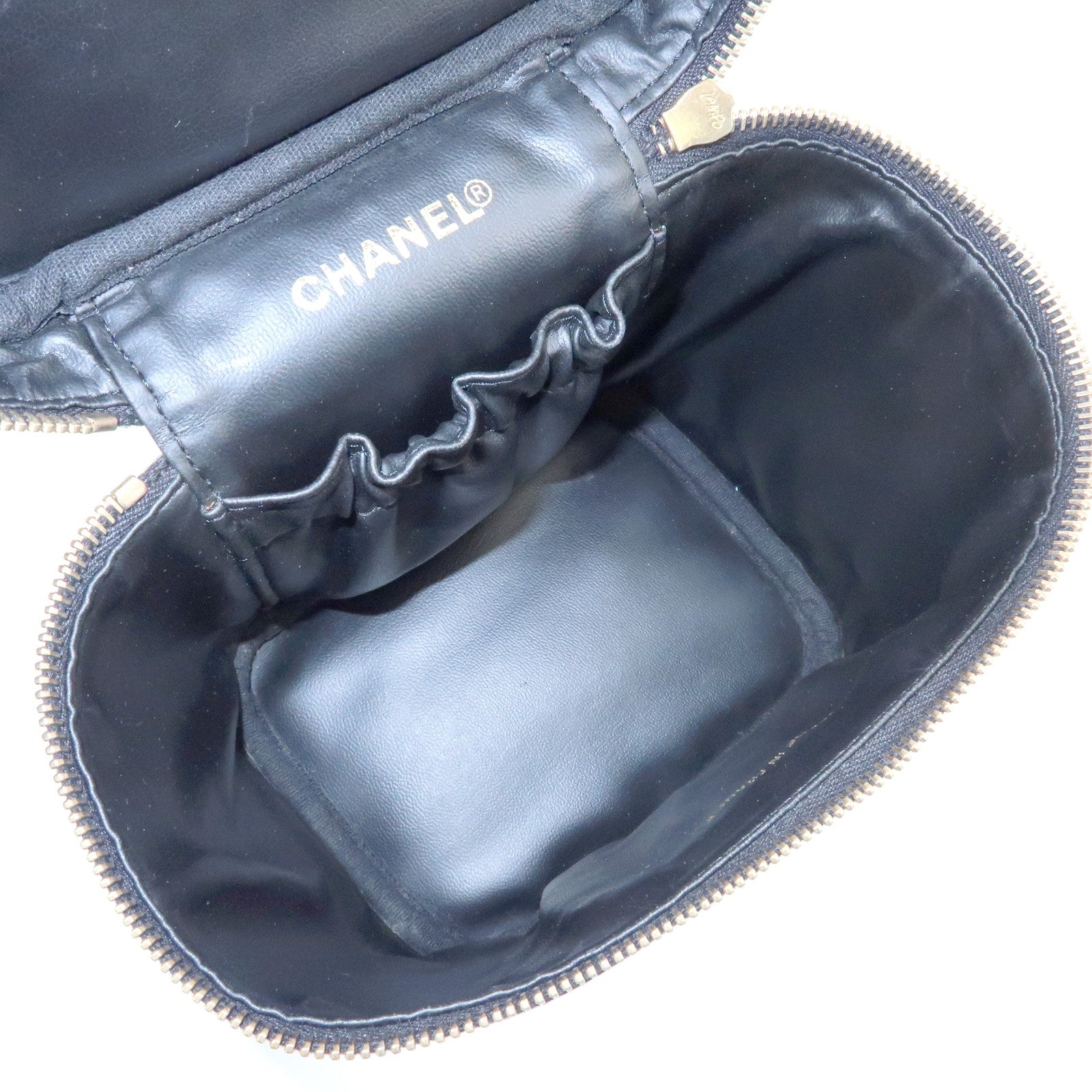 CHANEL COCO Mark Caviarskin Vanity Bag Hand Bag Black A01998