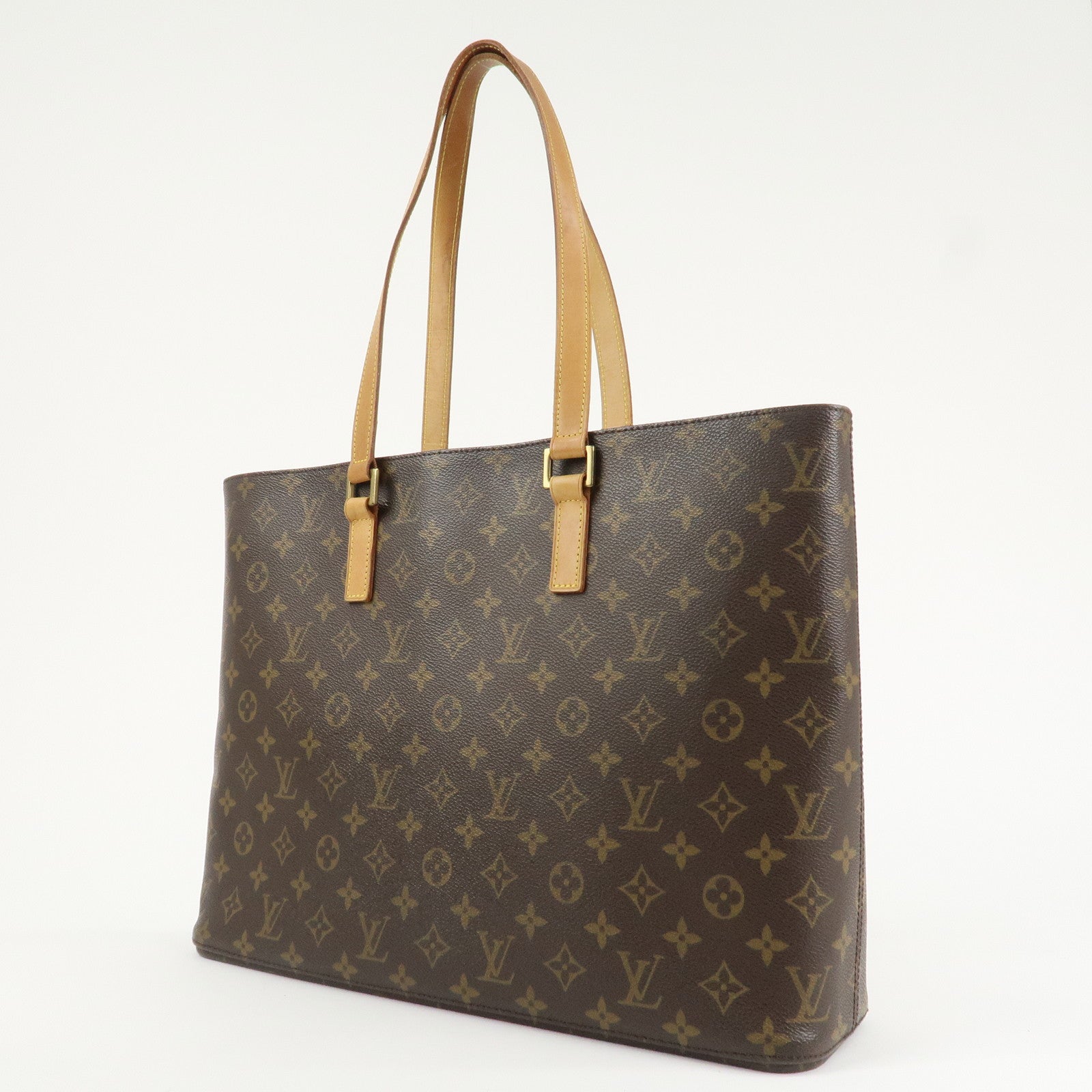 Louis Vuitton Monogram Luco Tote Bag Hand Bag Brown M51155 Used