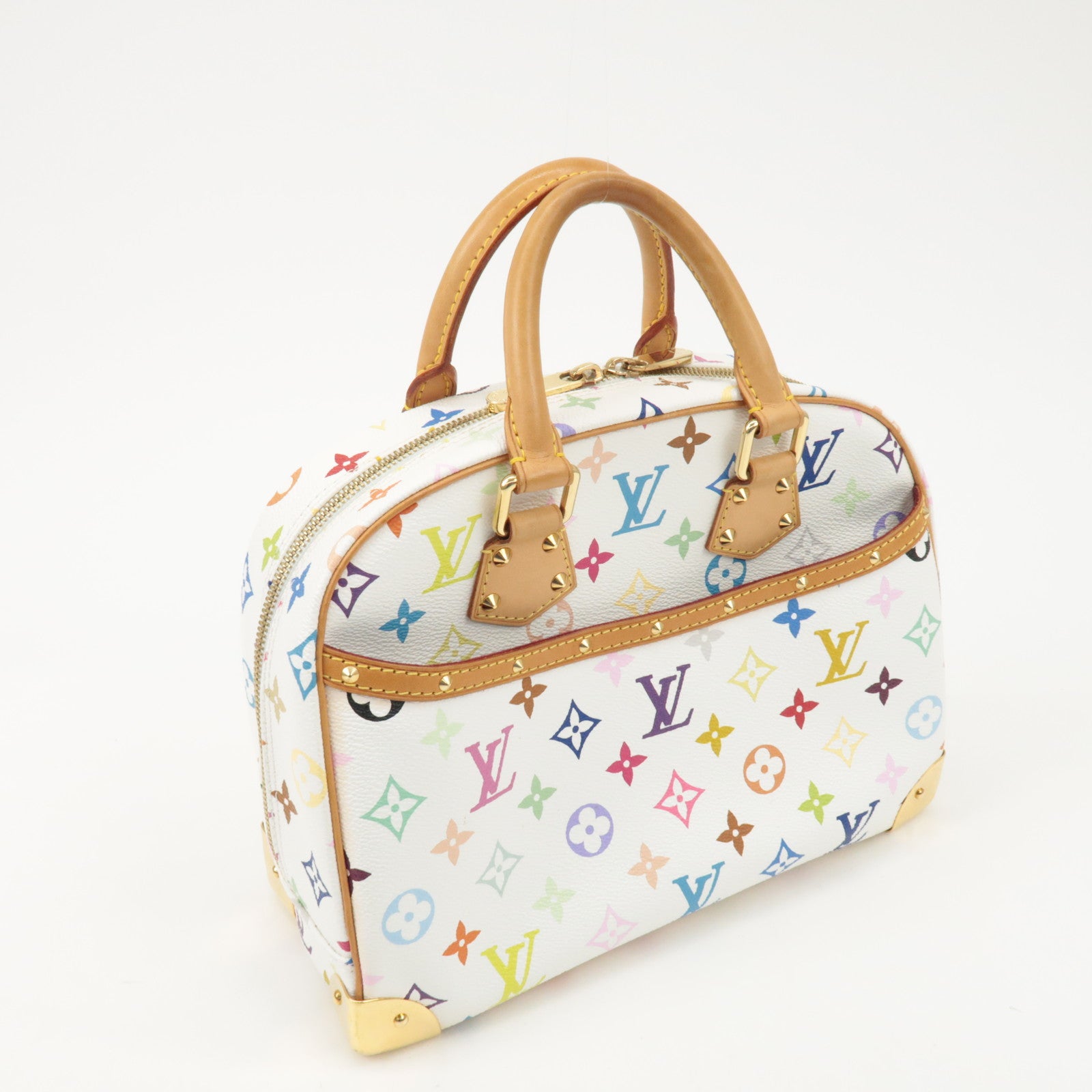 Louis Vuitton Monogram Multicolor Trouville Hand Bag Blanc M92663 Used
