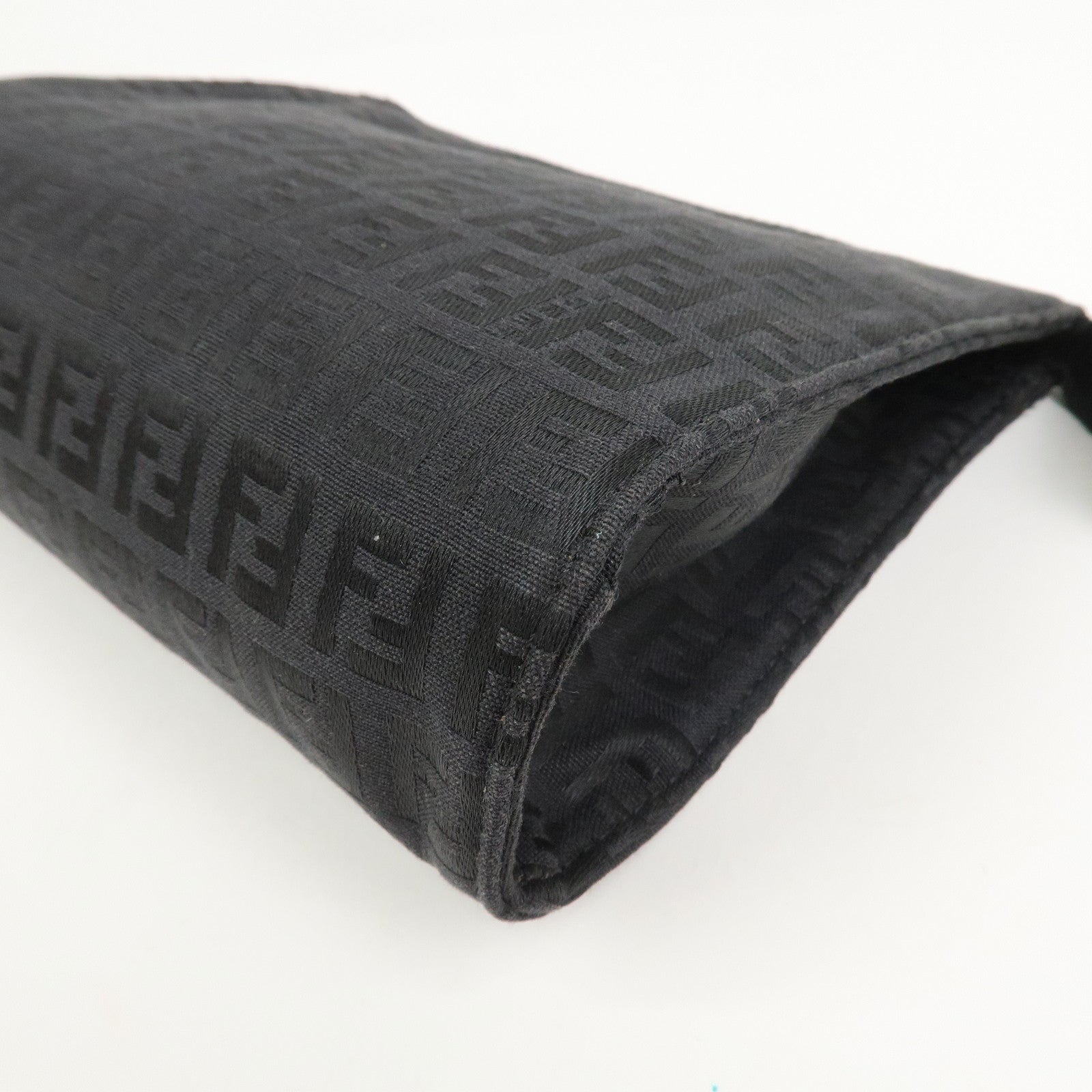 FENDI Zucchino Logo Canvas Cosmetic Pouch Black 7N0007