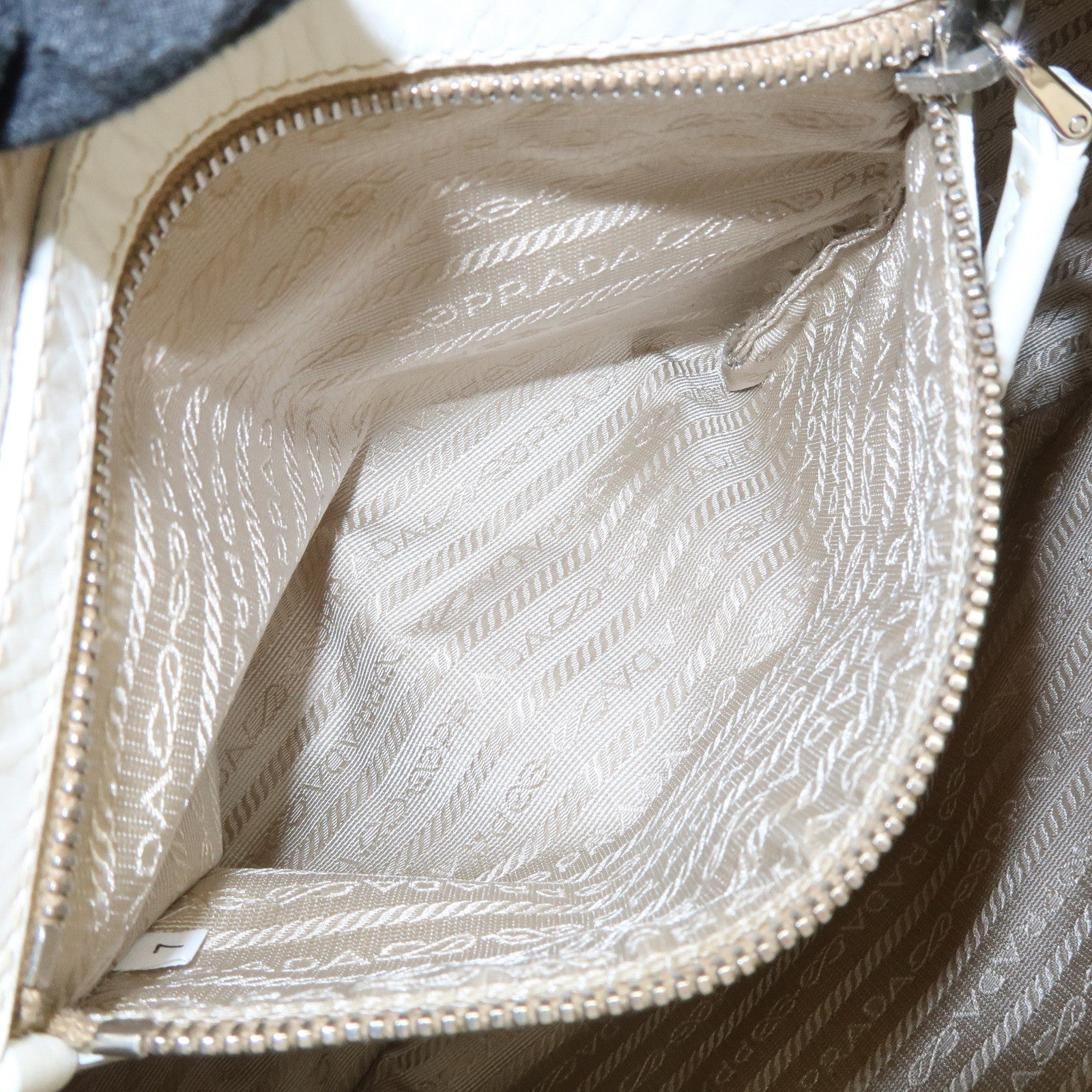 PRADA Logo Jacquard Canvas Leather Shoulder Bag Hand Bag BR3423