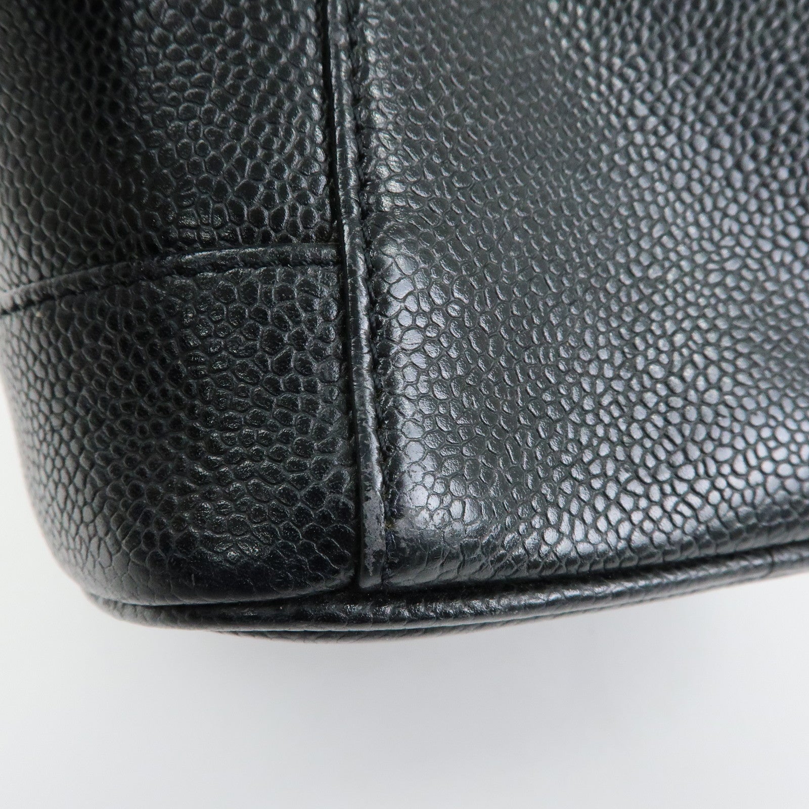 CHANEL COCO Mark Caviarskin Vanity Bag Hand Bag Black A01998