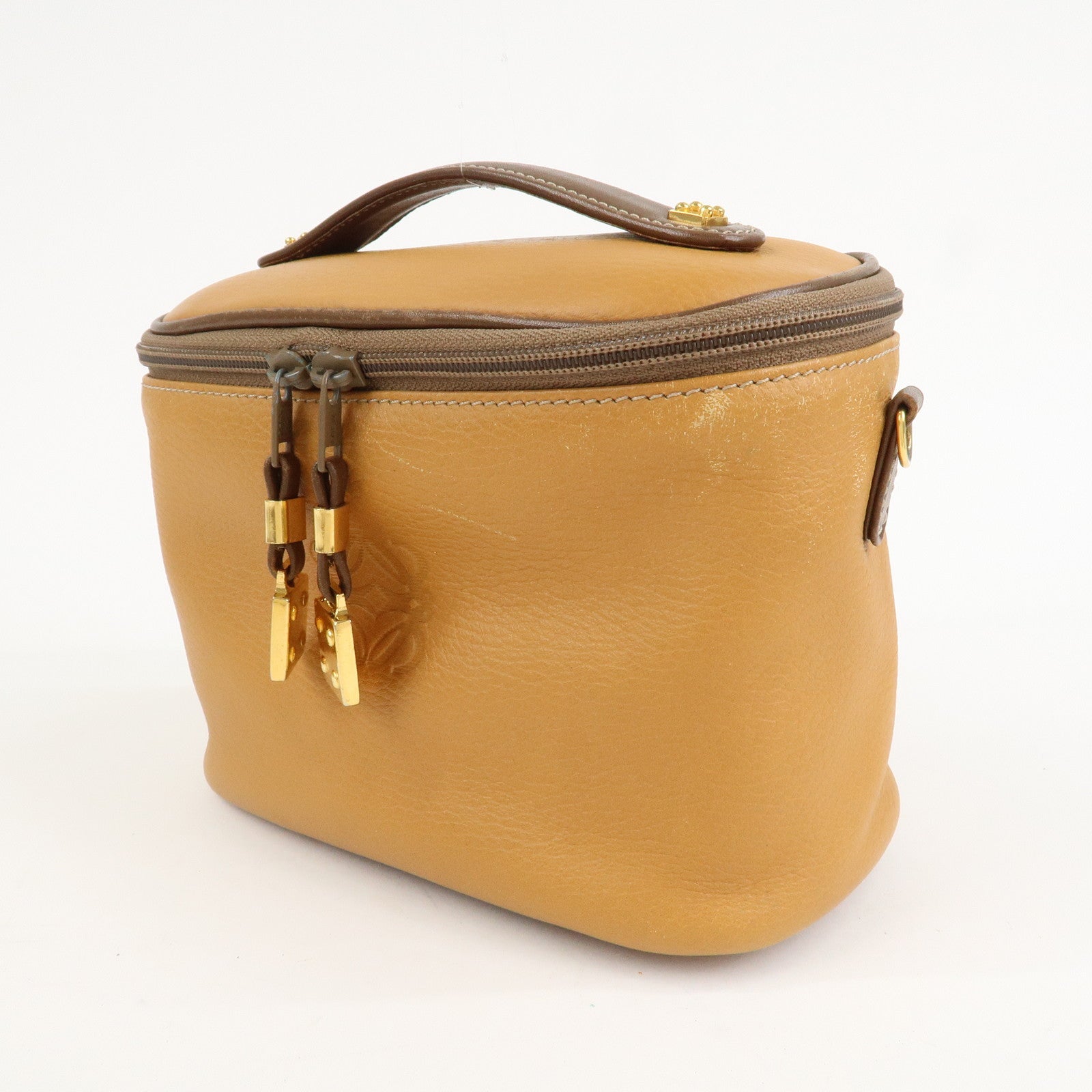 LOEWE Leather 2WAY Bag Hand Bag Shoulder Bag Brown Gold Hardware