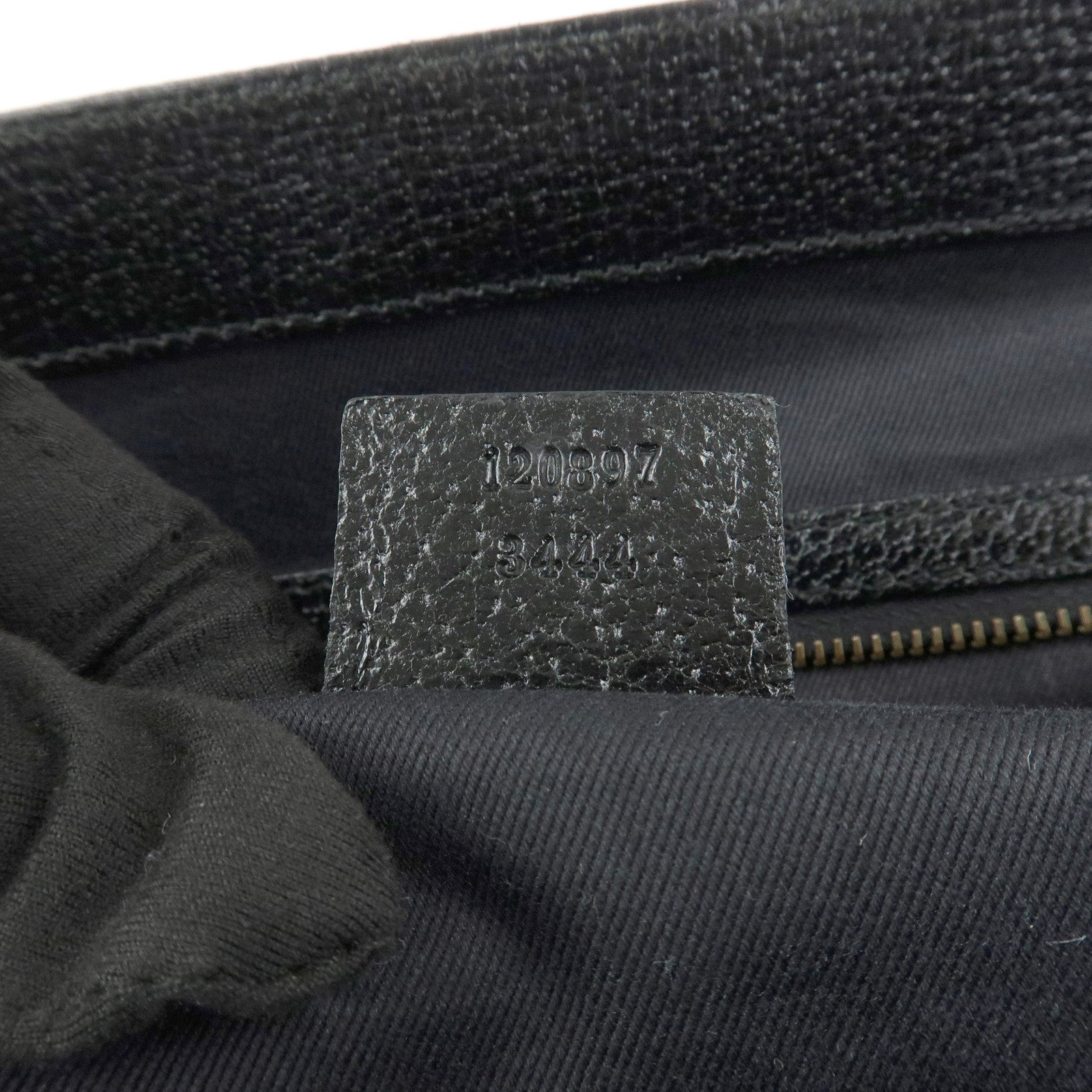 GUCCI GG Canvas Leather Tote Bag Hand Bag Black 120897